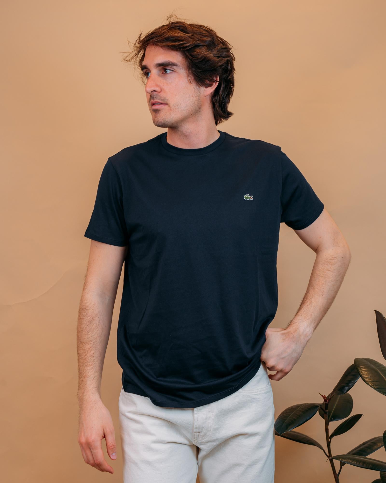 T-shirt Pima Blu Navy TH6709 166 Lacoste 