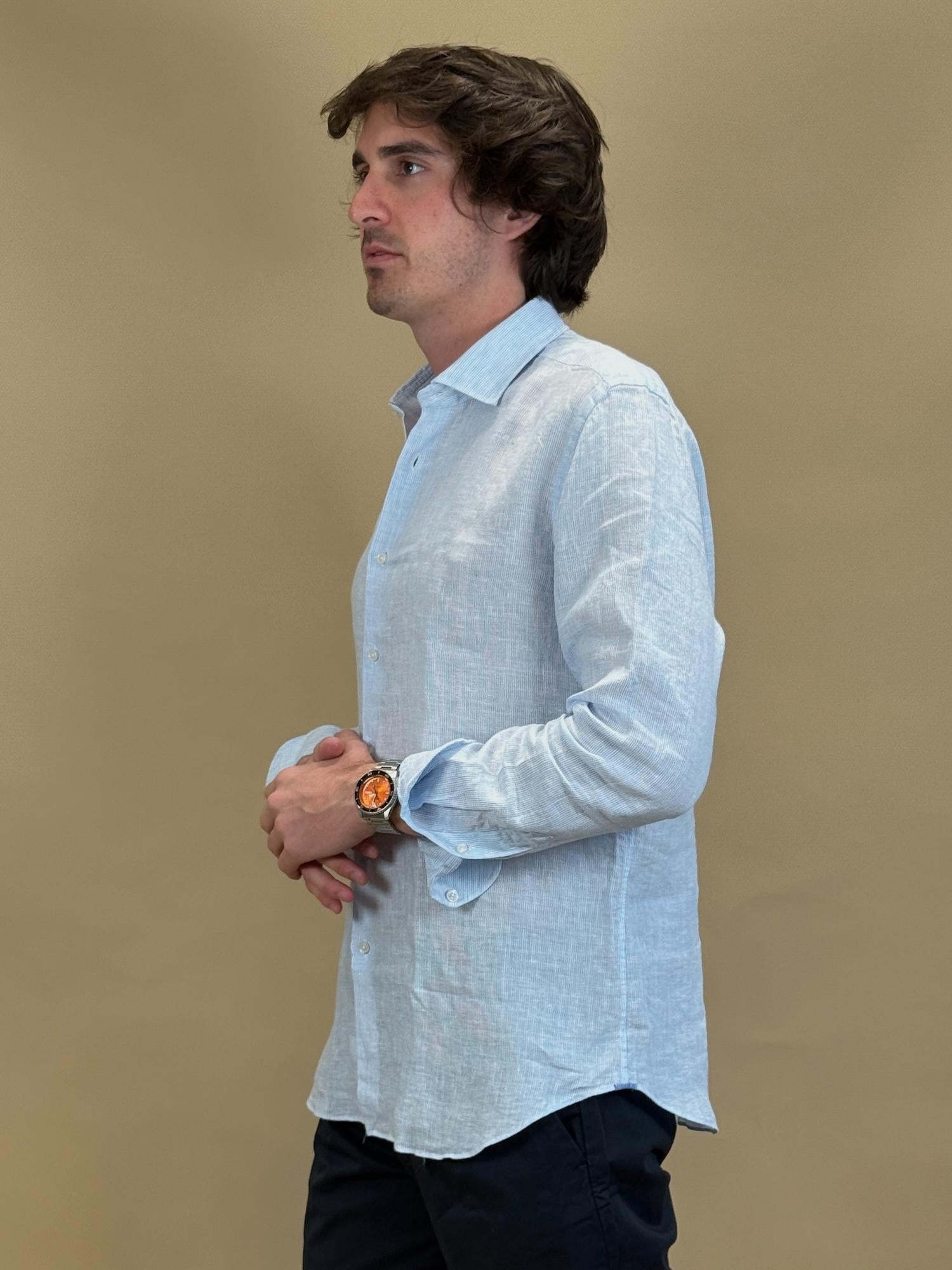 Camicia Millerighe in Lino 748ML81271 002 Xacus