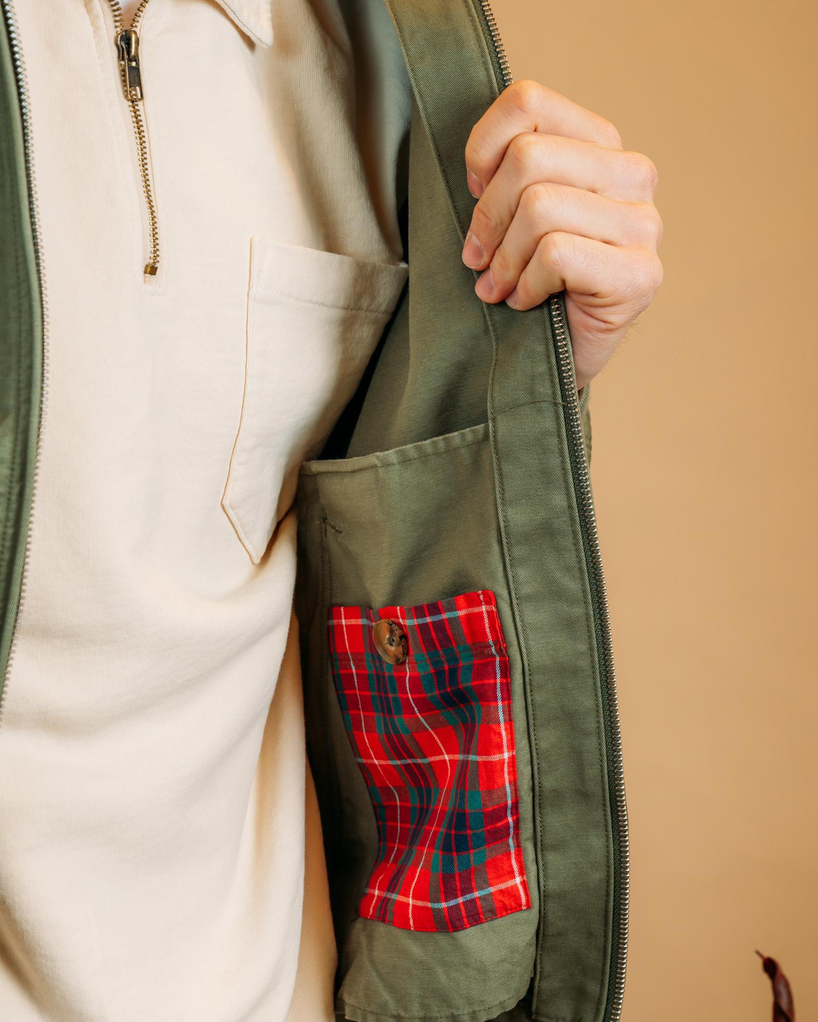 Giacca Harrington G9 di Baracuta uomo colore lichen green tessuto twill