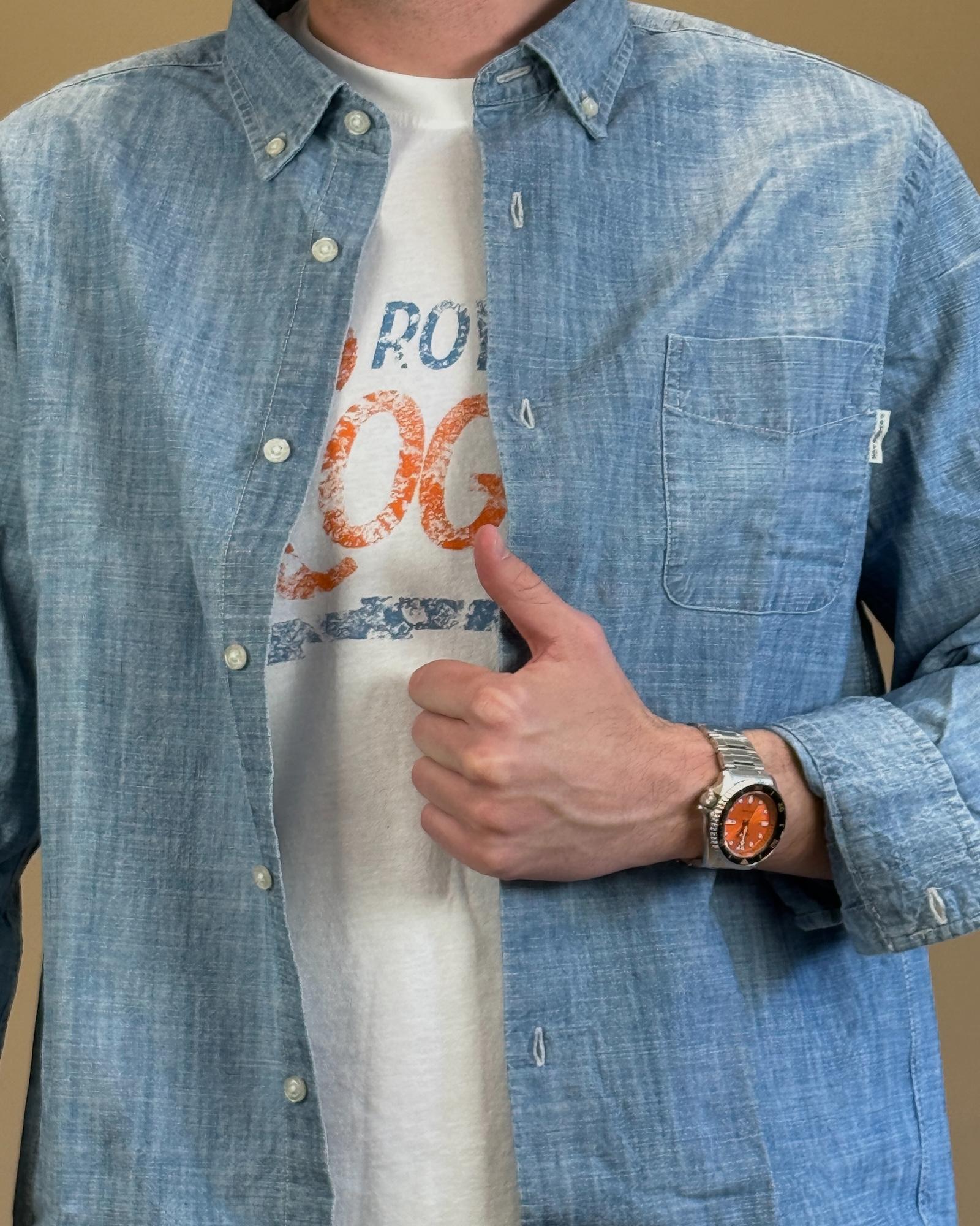 Camicia Botton Down Chambray RRU90059CG370111 C0999 Roy Roger's 