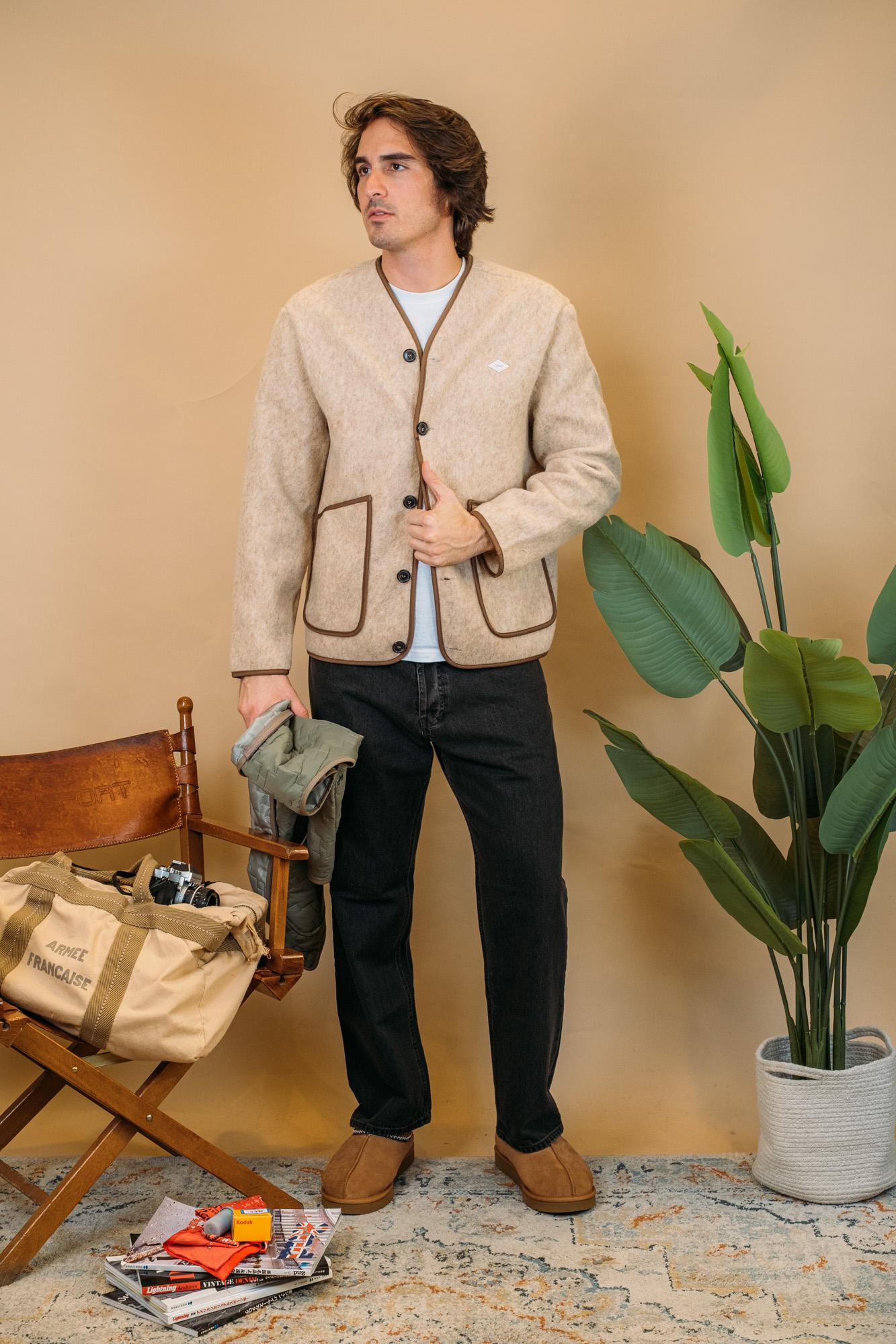 Cardigan Cameron CAMERON BEIGE Wooden 