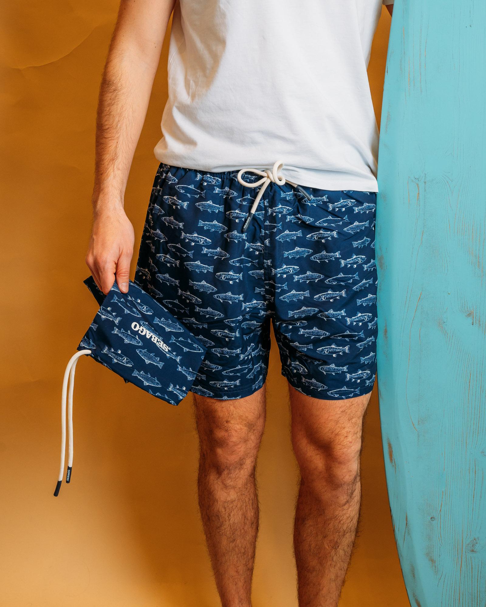 Costume Sandbeach Fancy Fish Navy Blue 77116WW A0F Sebago 