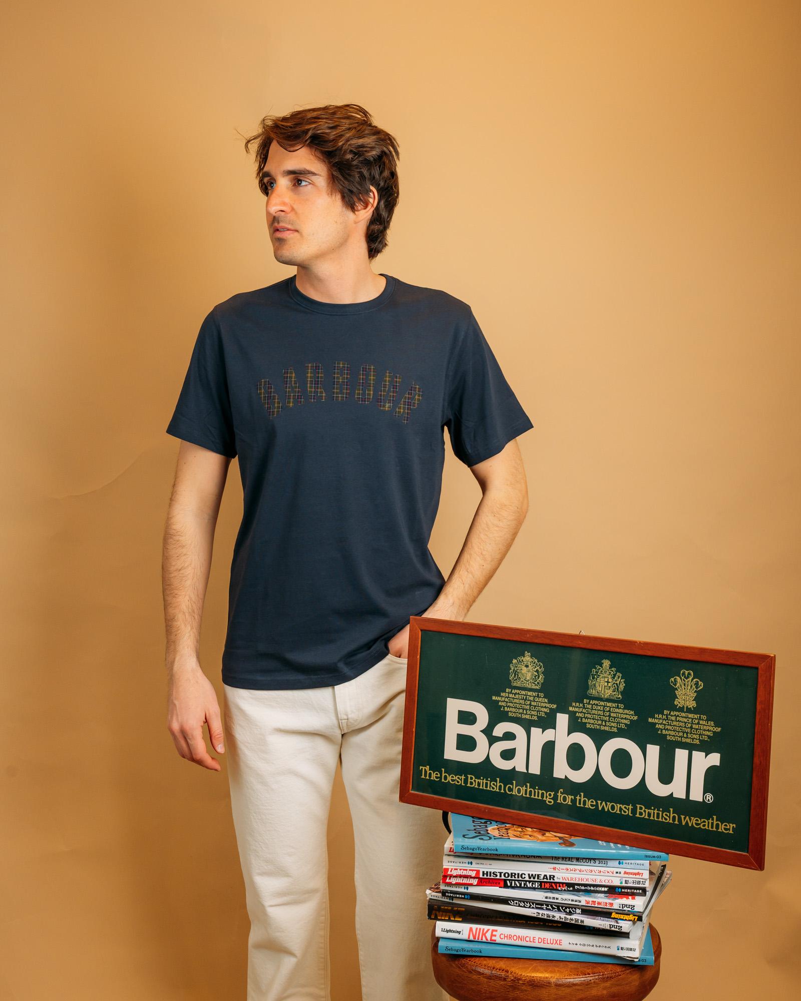 T-shirt Berwick Tartan Navy MTS1562 NY91 Barbour 