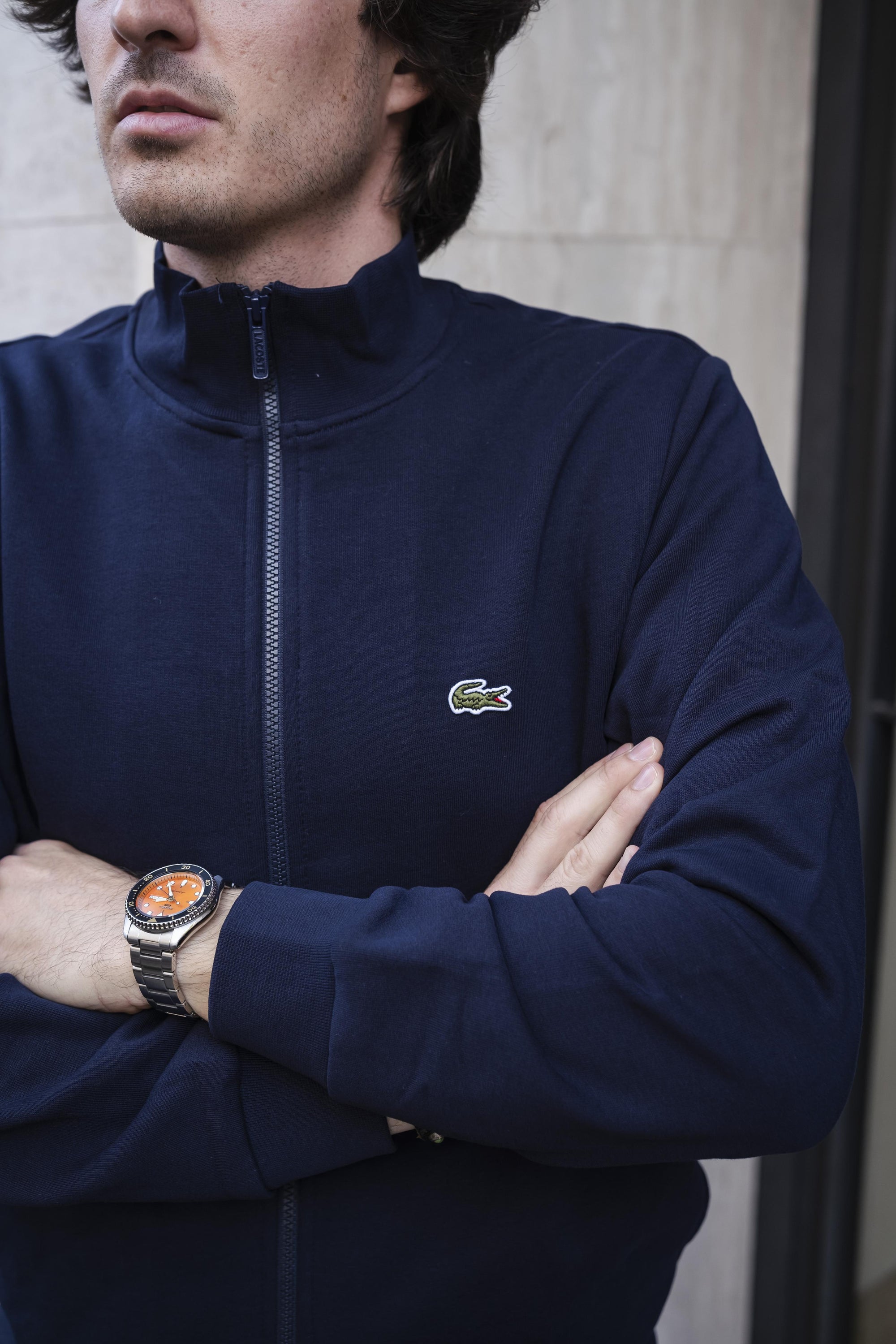 Felpa a Lupetto con Zip SH9622166 MARINE Lacoste