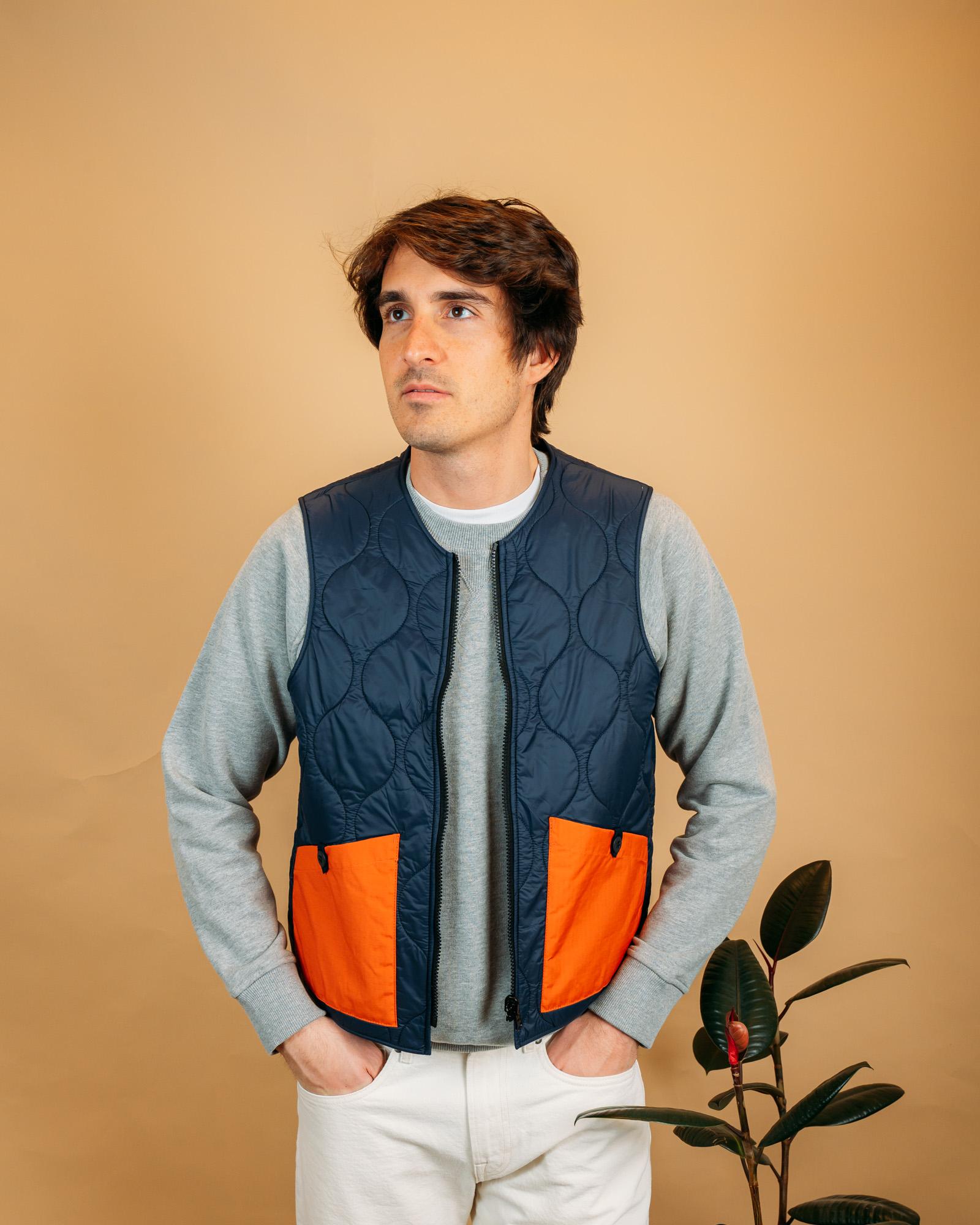Gilet All Seasons vest Navy-Orange 6920 NA/ORG Manifattura Ceccarelli 