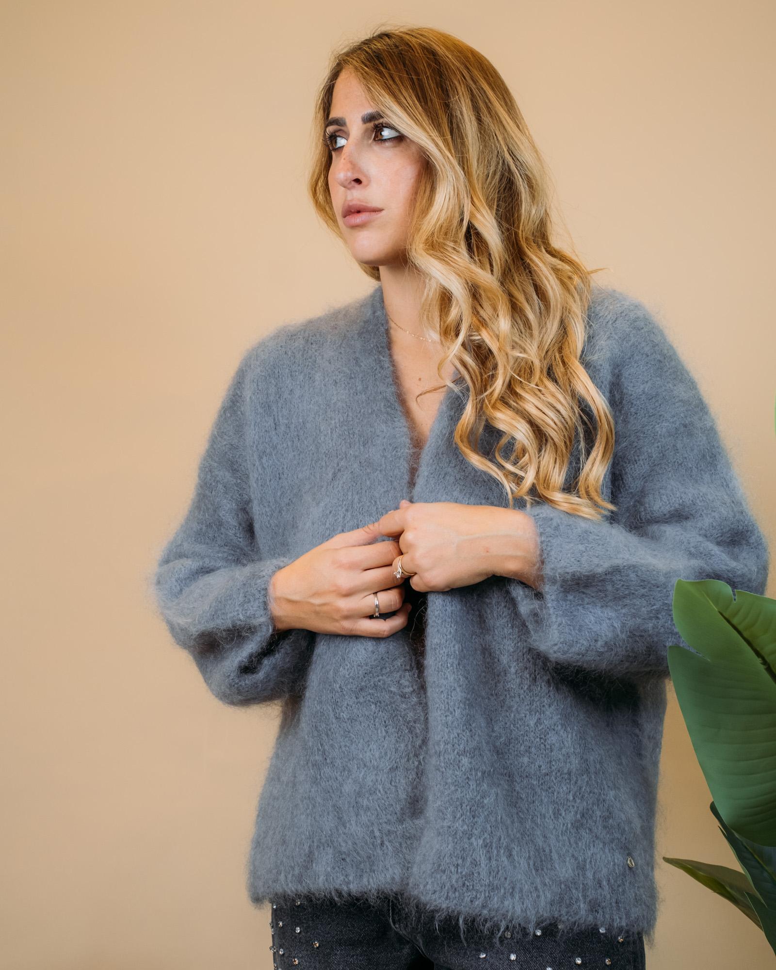 Cardigan Mohair FLEDK9231 POLVERE Ottodame 