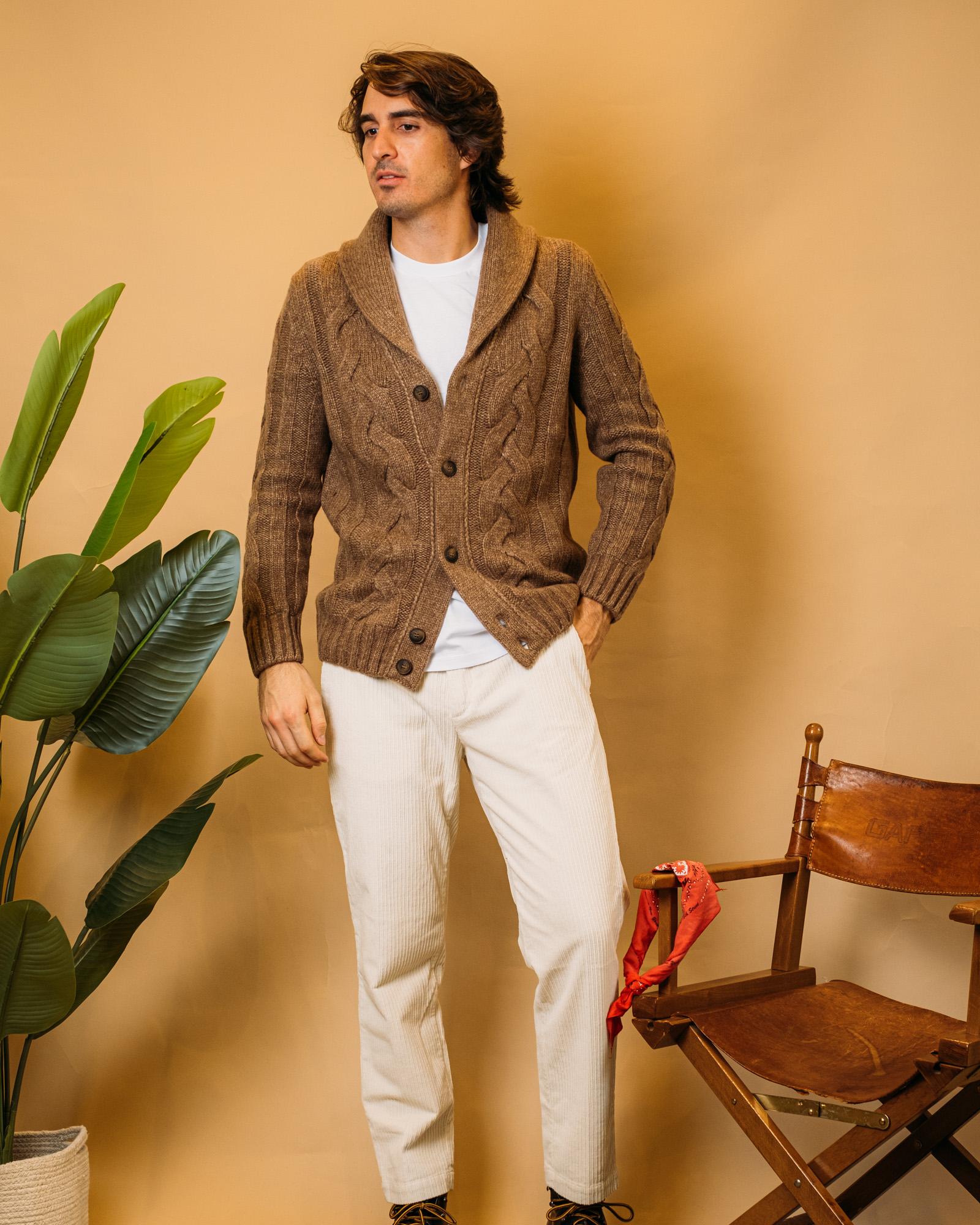 Cardigan Sciallato Treccia 10189 130 Gran Sasso 