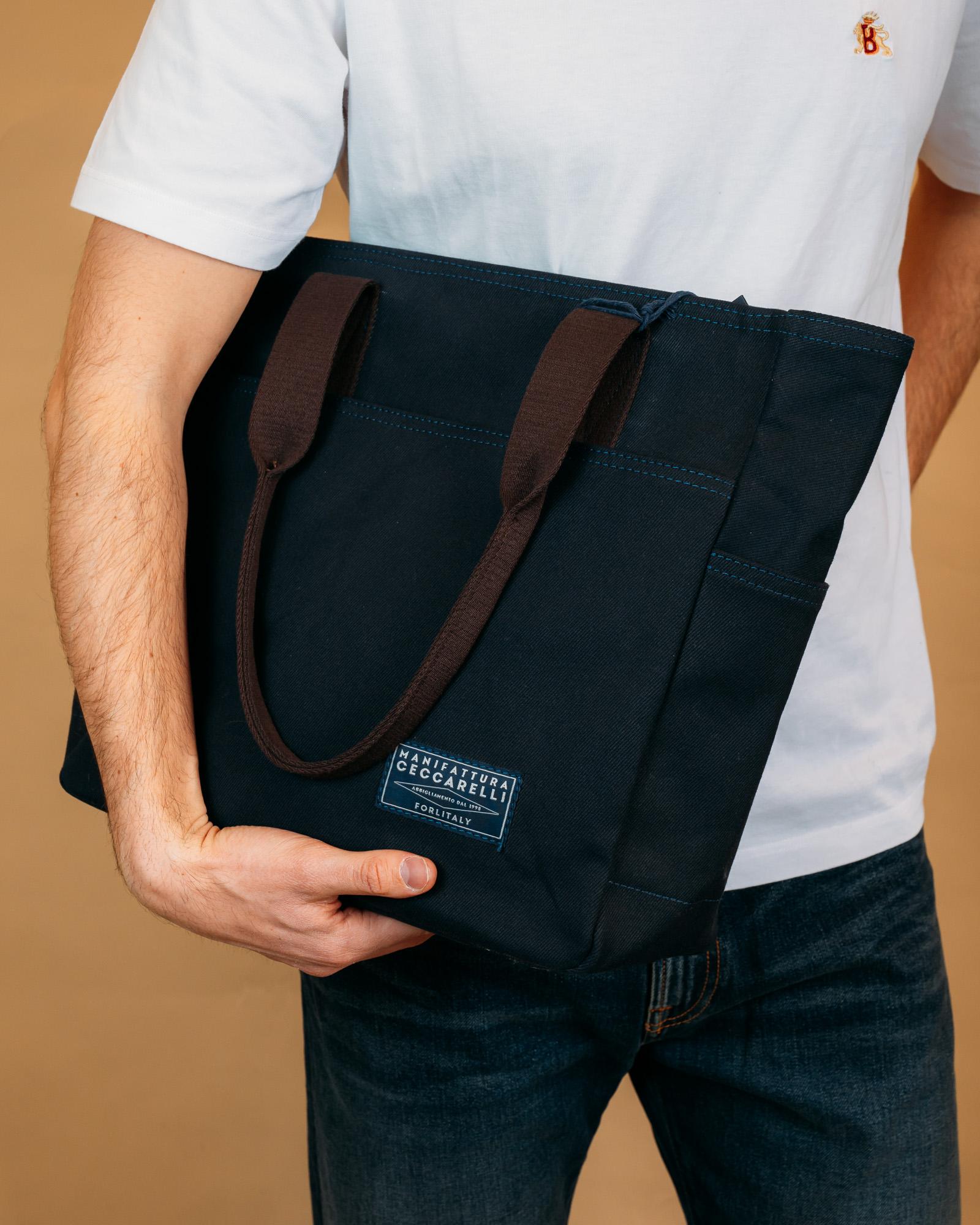 Tote Bag Navy MC106_DZ NA Manifattura Ceccarelli 