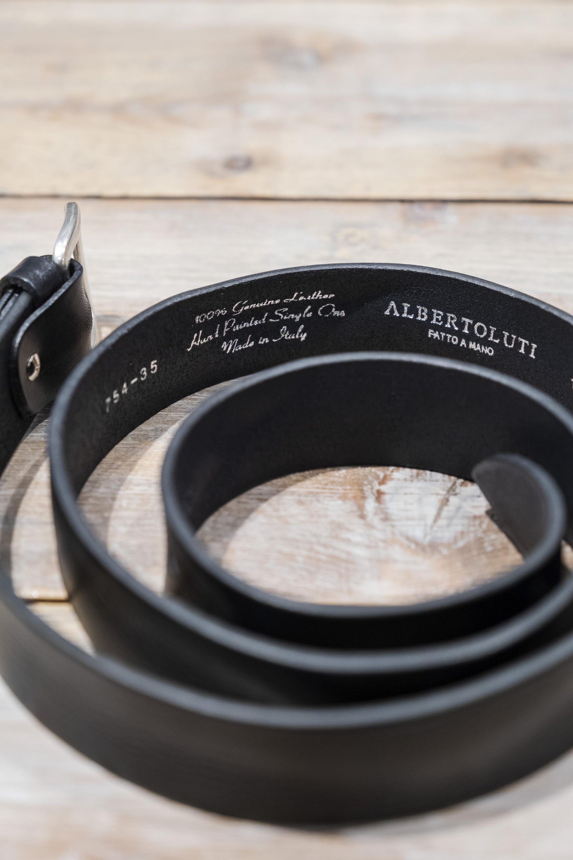 Cintura in Pelle Martellata 75435NERO NERO Alberto Luti 