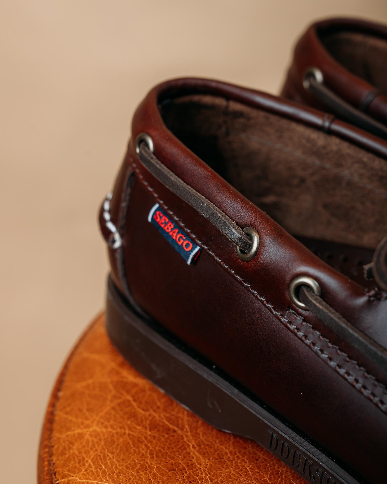 Scarpe da Barca Docksides Portland Waxed Dk Brown-Gum 70000G0 930 Sebago 