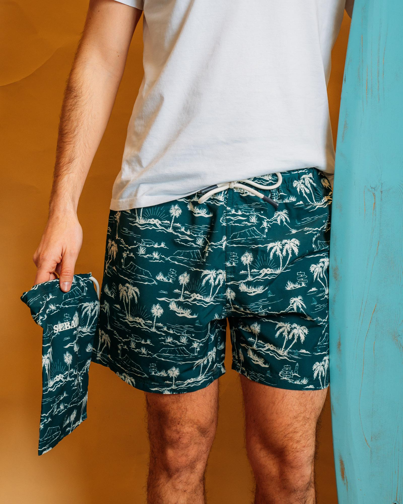 Costume Sandbeach Fancy Palm Sunset Green 77116WW A0I Sebago 