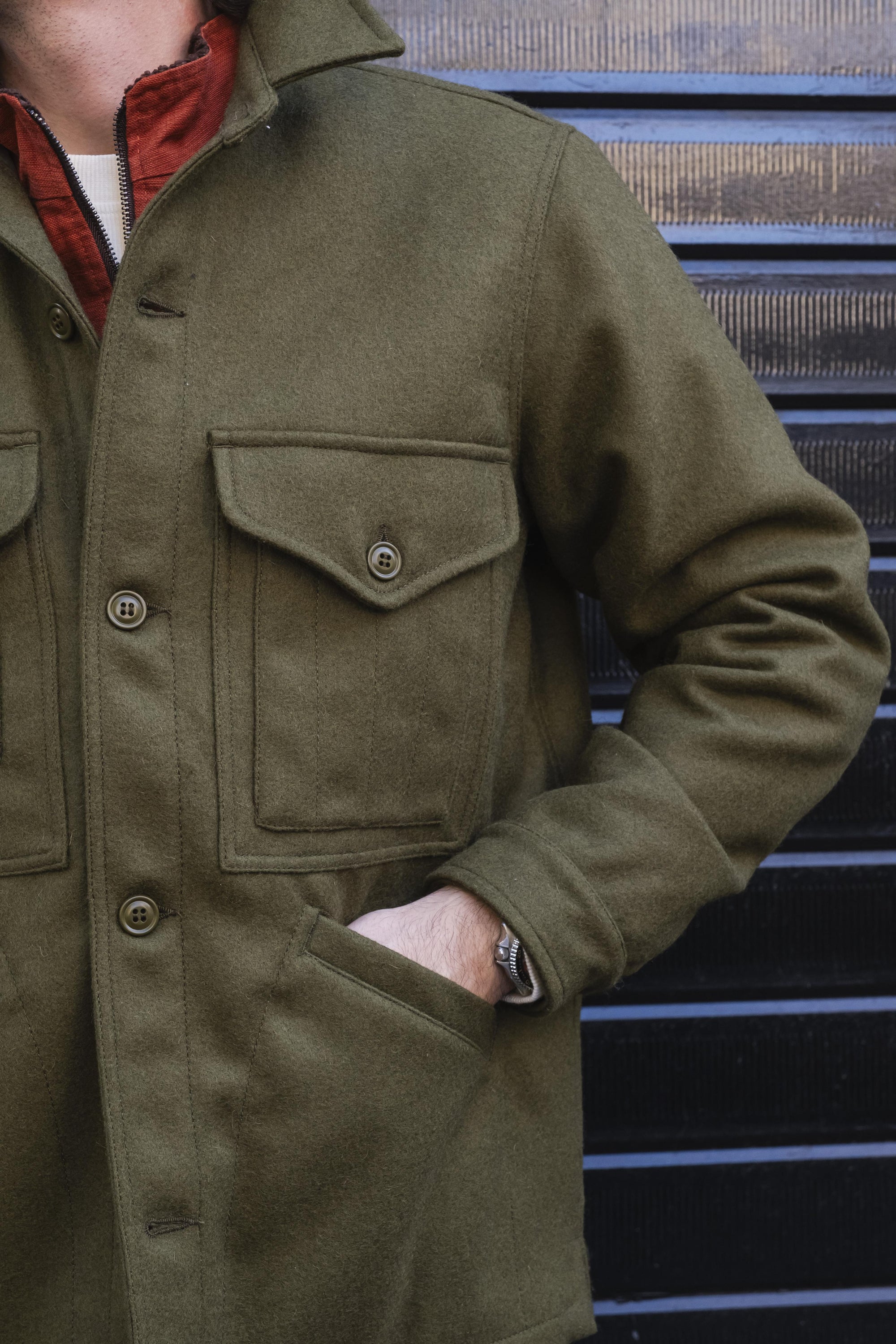 Wool Cruiser Jacket 7079MILITARYGREEN MILITARY GREEN Manifattura Ceccarelli 