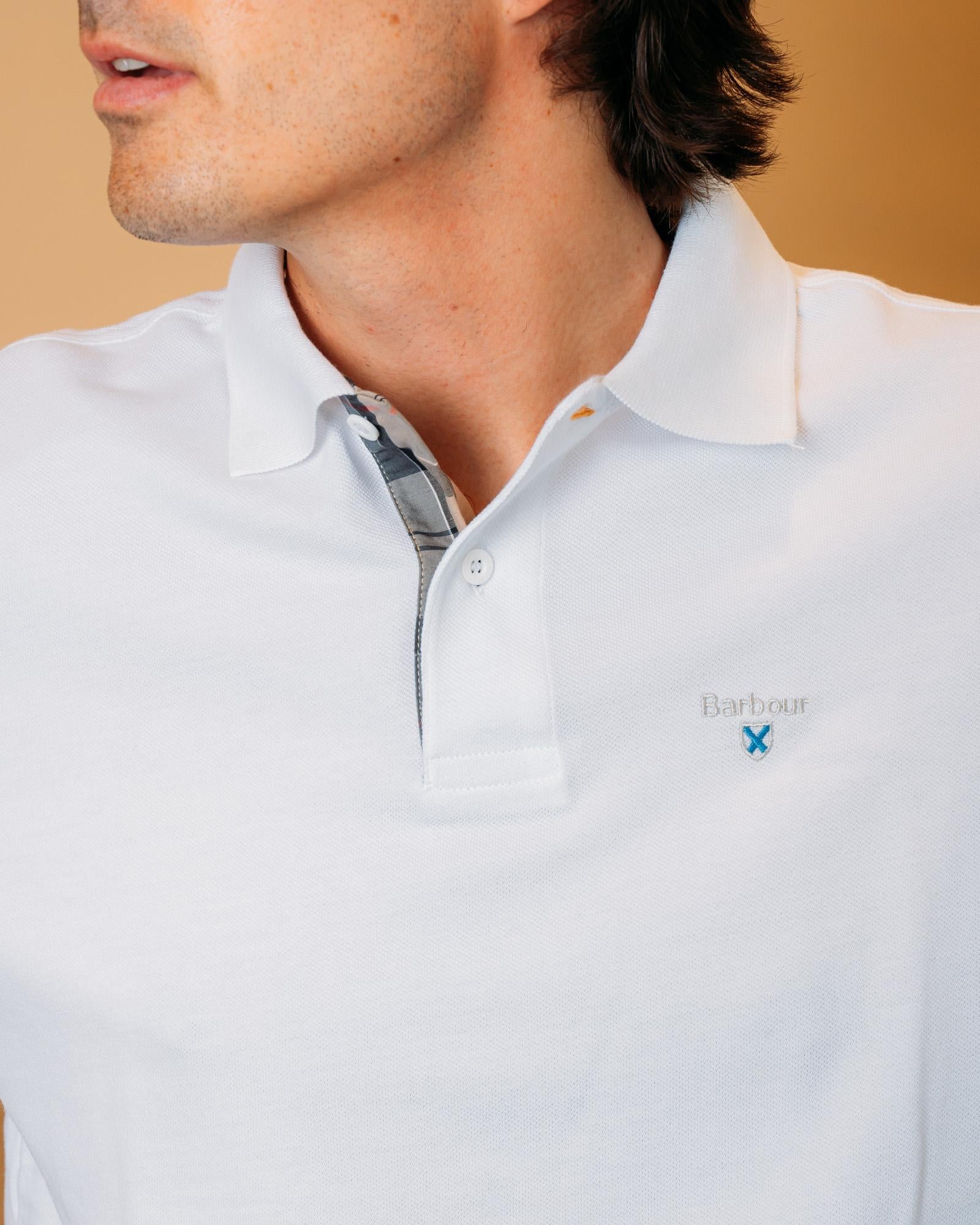 Polo Tartan Pique White-Dress MML0012 WH11 Barbour 