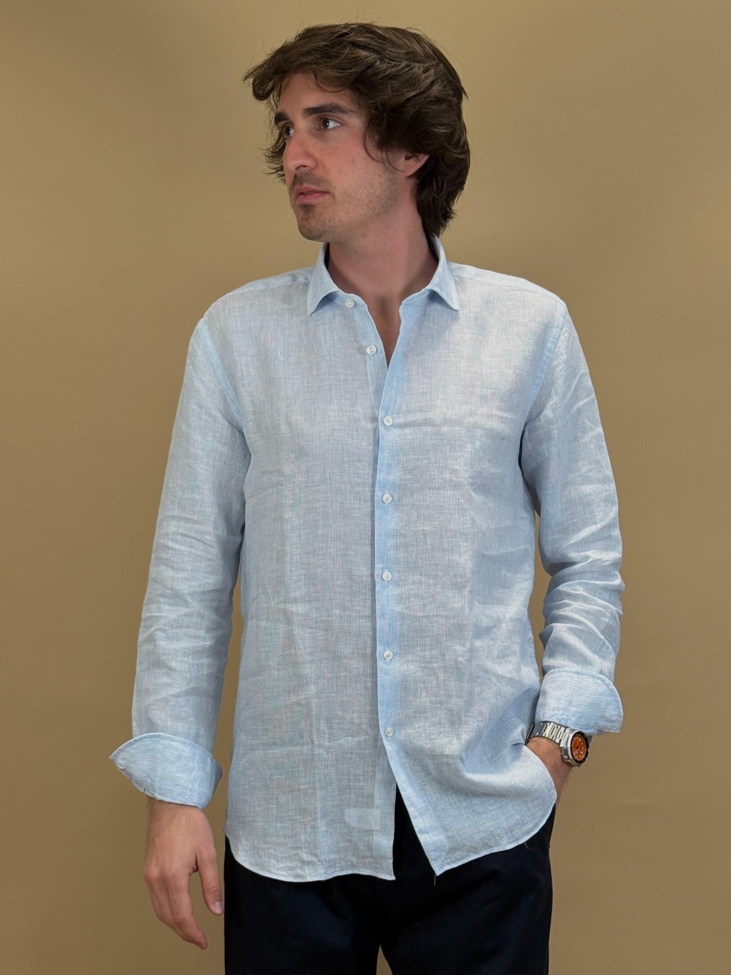 Camicia Millerighe in Lino 748ML81271 002 Xacus