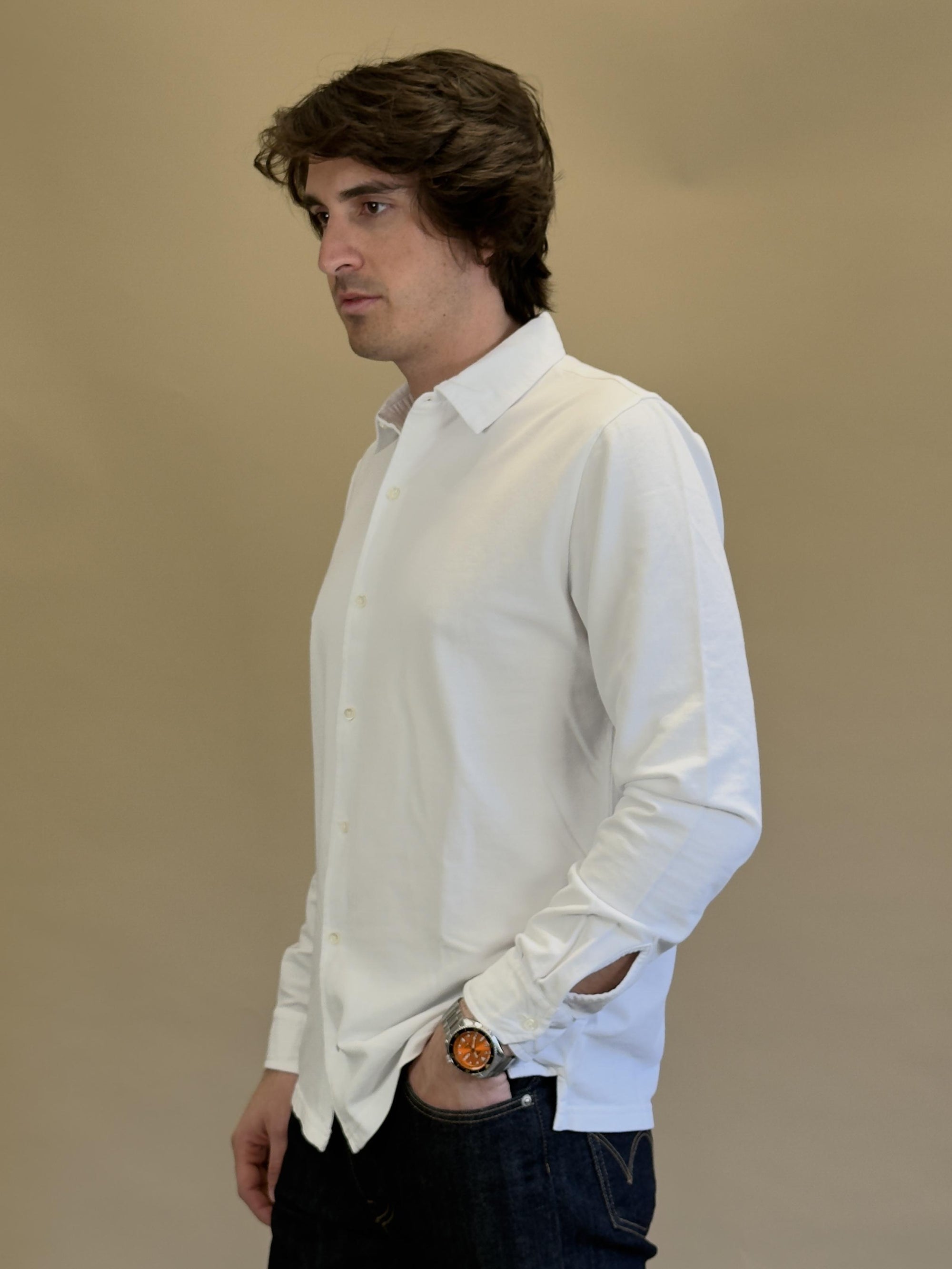 Camicia in Piquet BLKM6502 WH Bl'ker 