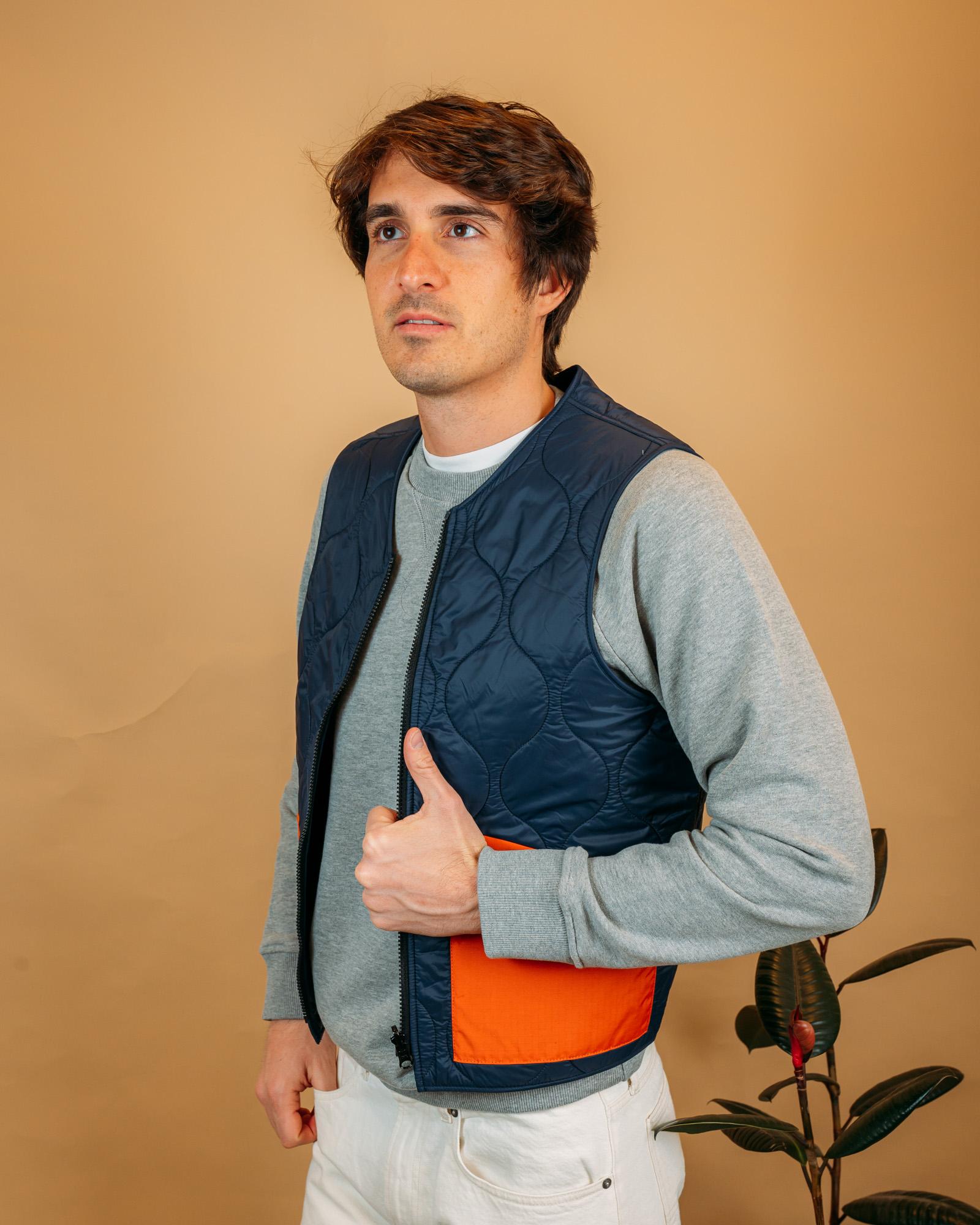 Gilet All Seasons vest Navy-Orange 6920 NA/ORG Manifattura Ceccarelli 