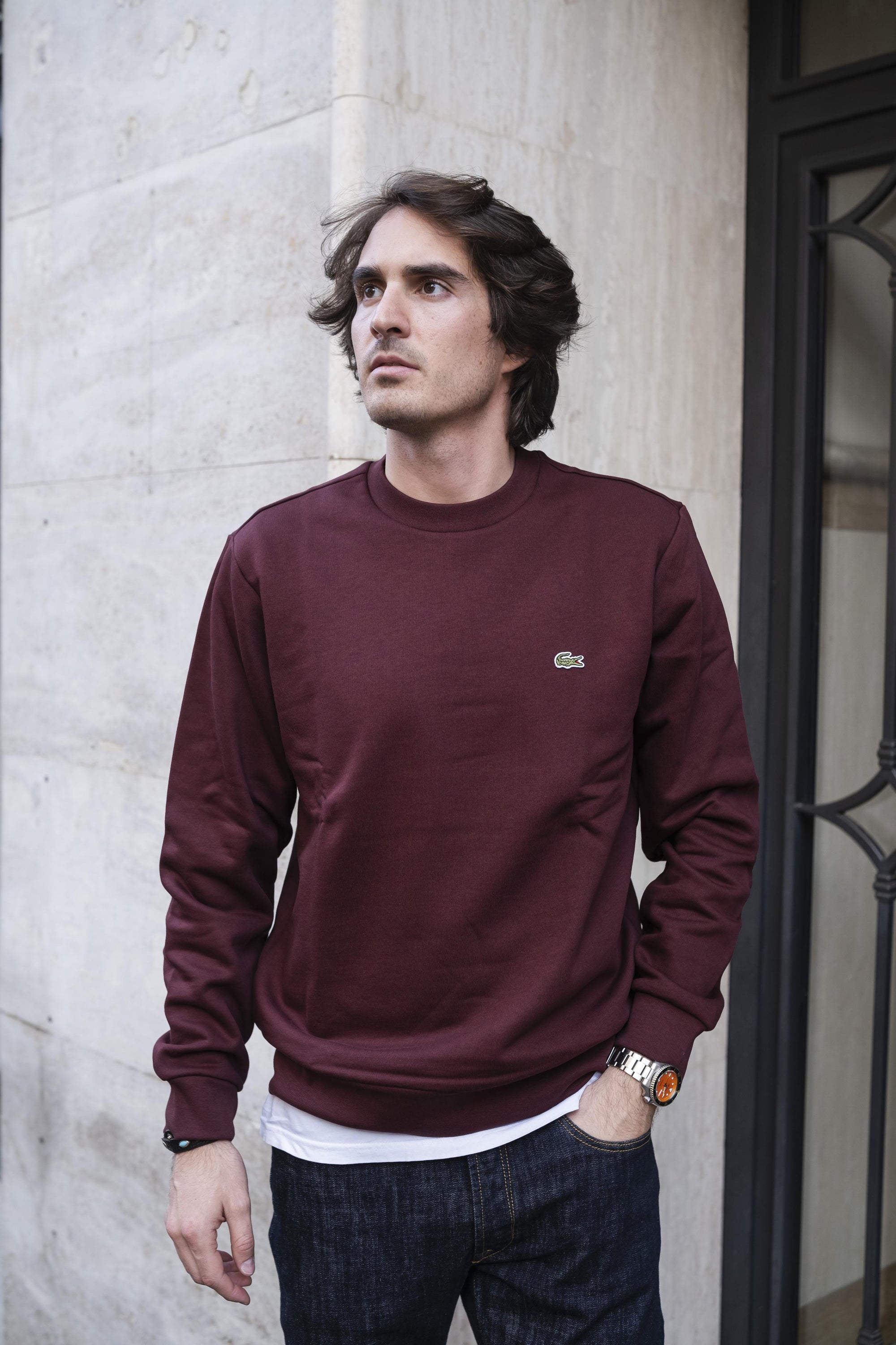 Felpa Girocollo SH9608BZD EXPRESSO Lacoste 