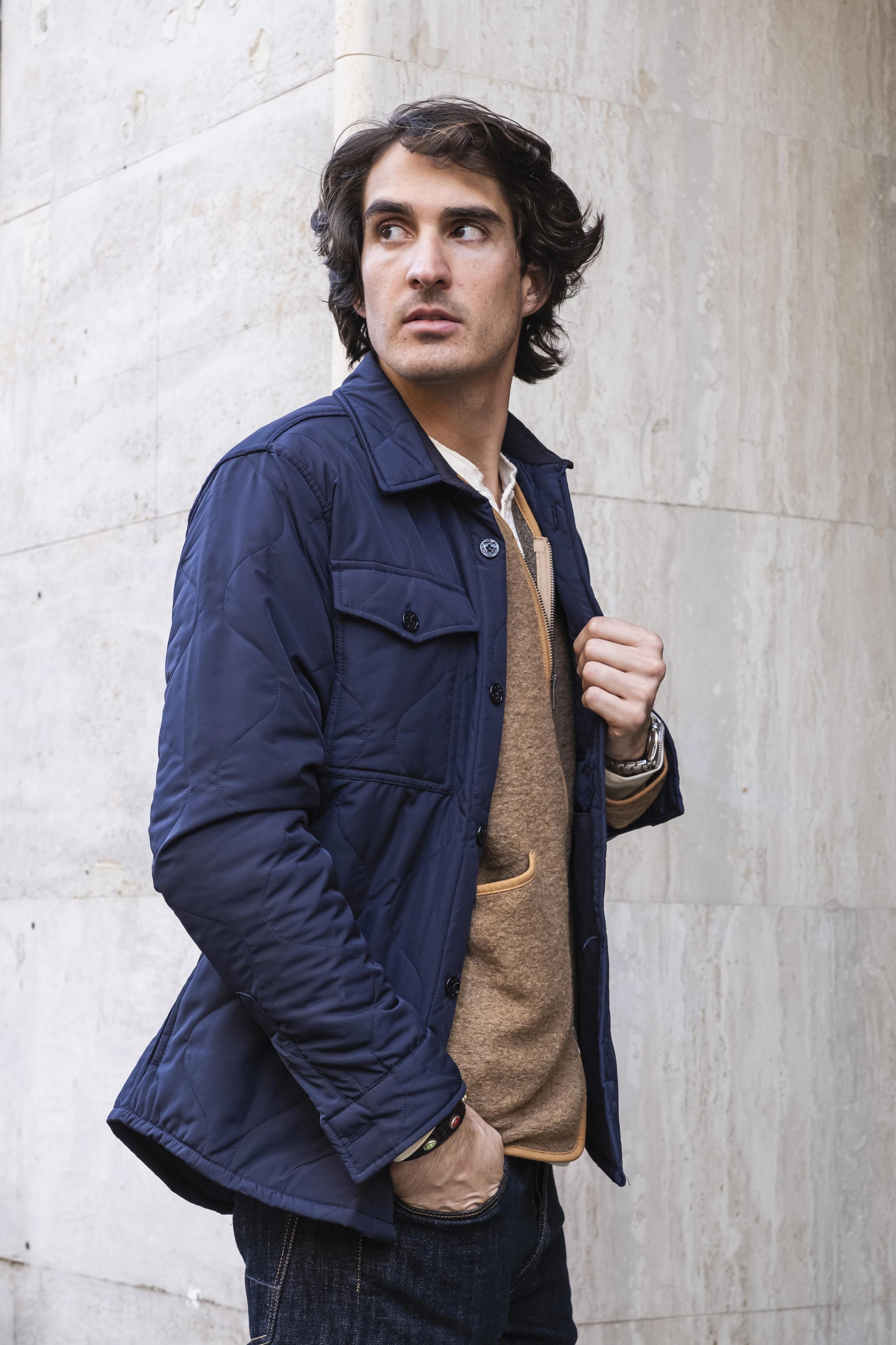 Overshirt in Trapunta C214BLU BLU Seadog