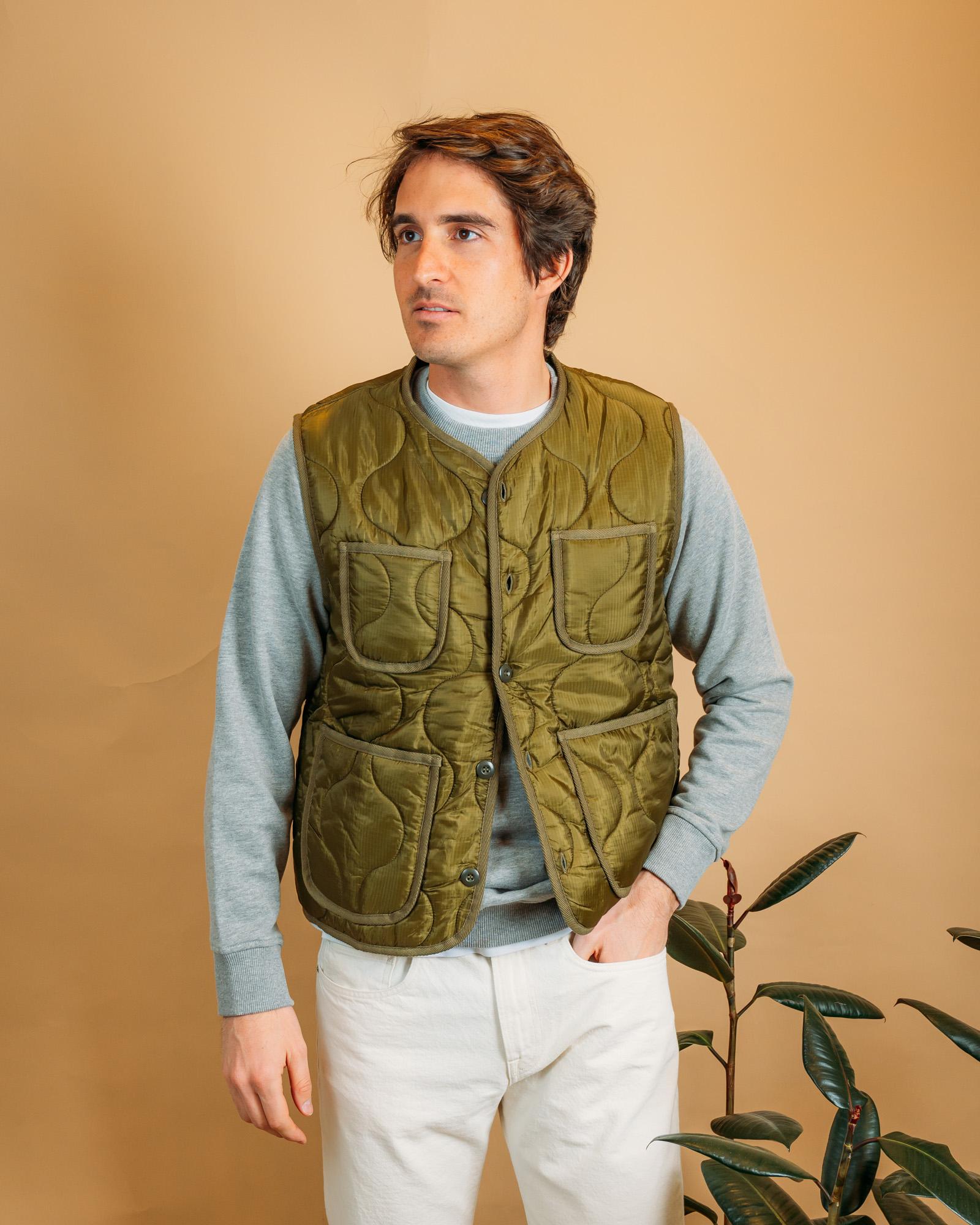 Gilet Padded Ripstop Vest Olive MSQPRNV OL Gaffi 