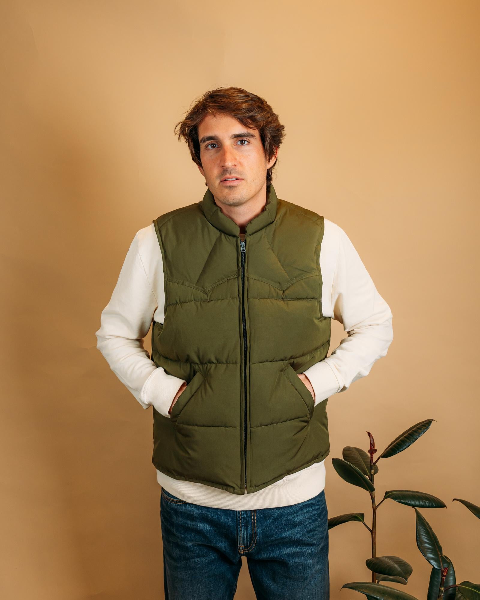 Gilet Quilted Padded Vest Olive VQPV OL Gaffi 