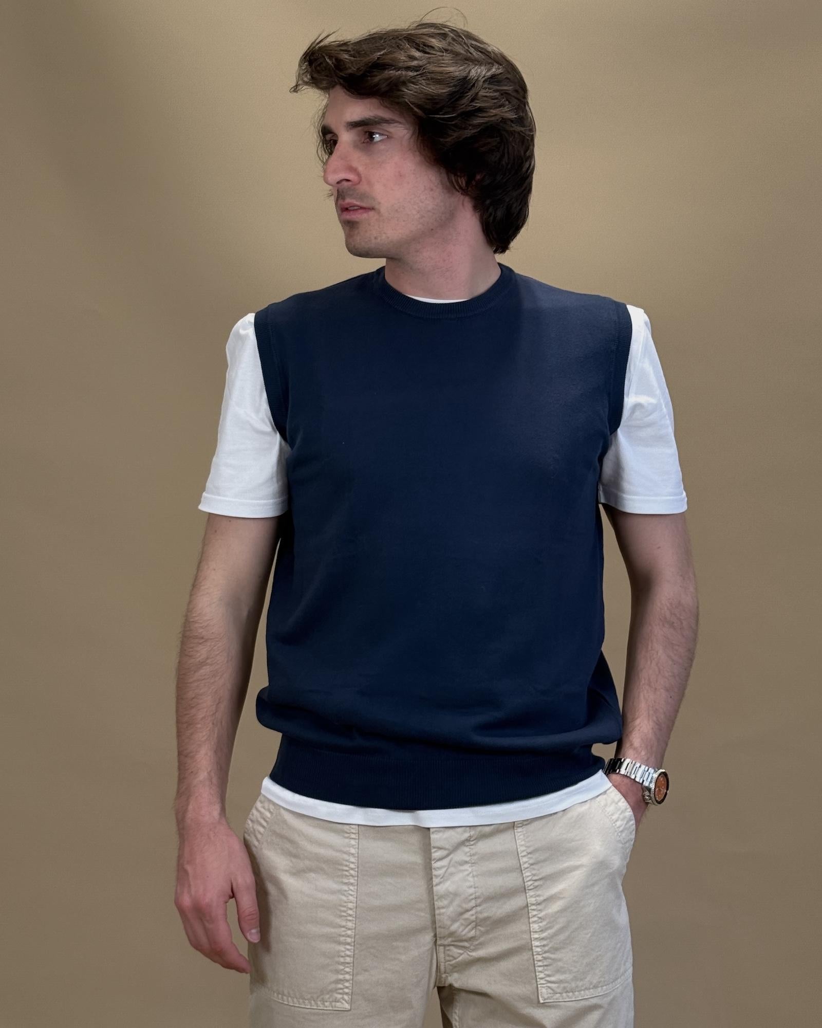 Gilet in Filo MA7440BLU BLU Gaffi 