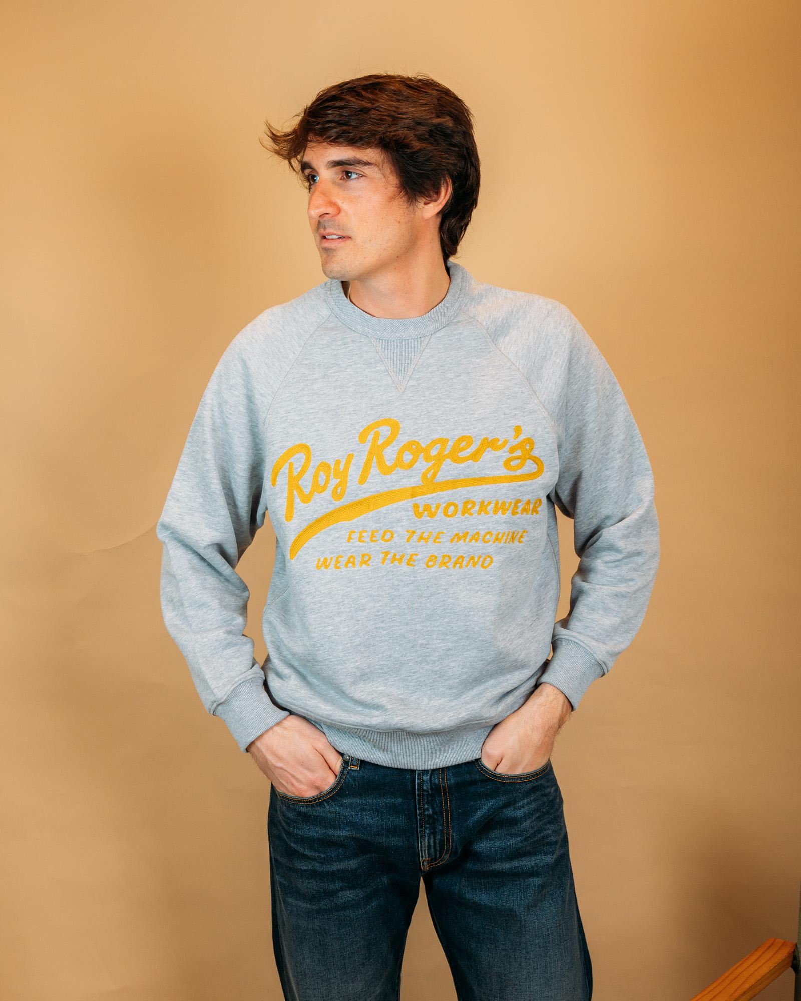 Felpa Crew Og Grey Melange RRW022CR260124 C0094 Roy Roger's Workwear 