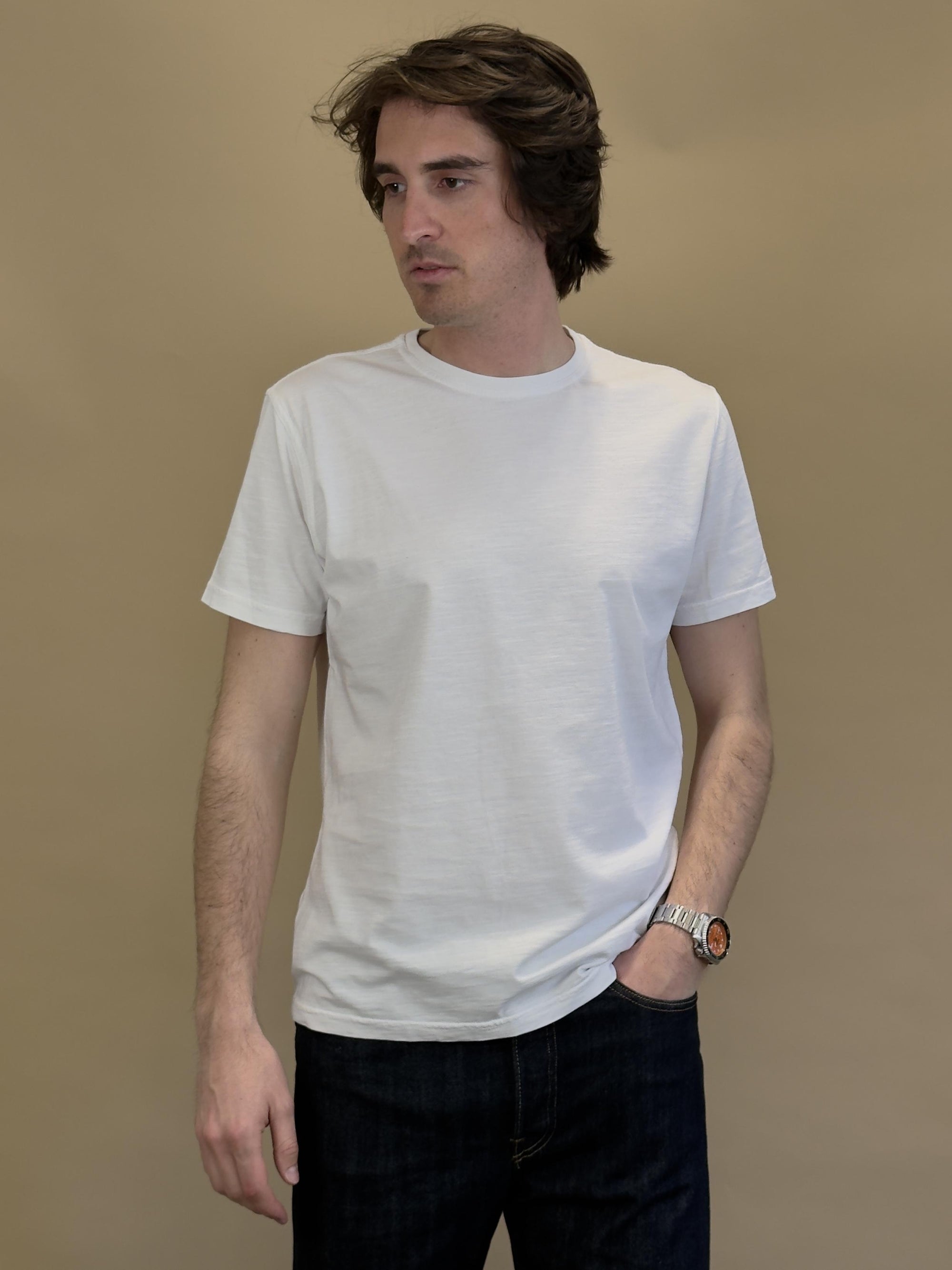 T-shirt in Cotone Fiammato BLKM1009 WH Bl'ker