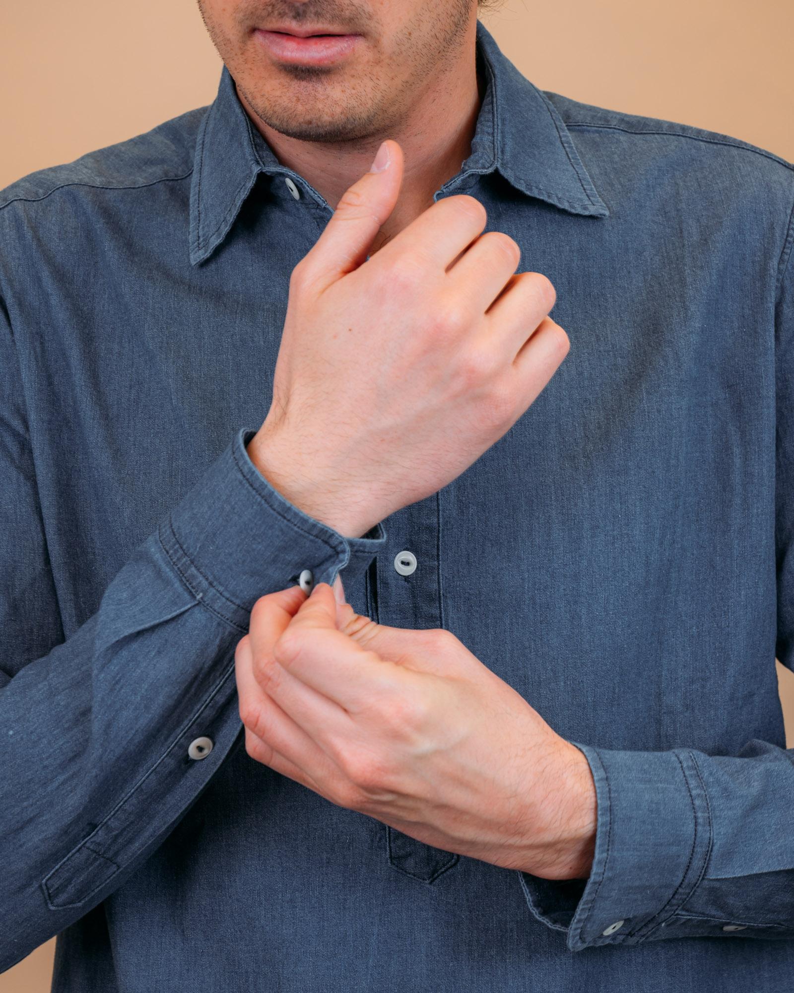 Camicia uomo estiva Seadog alegre colore blu azzurro chambray
