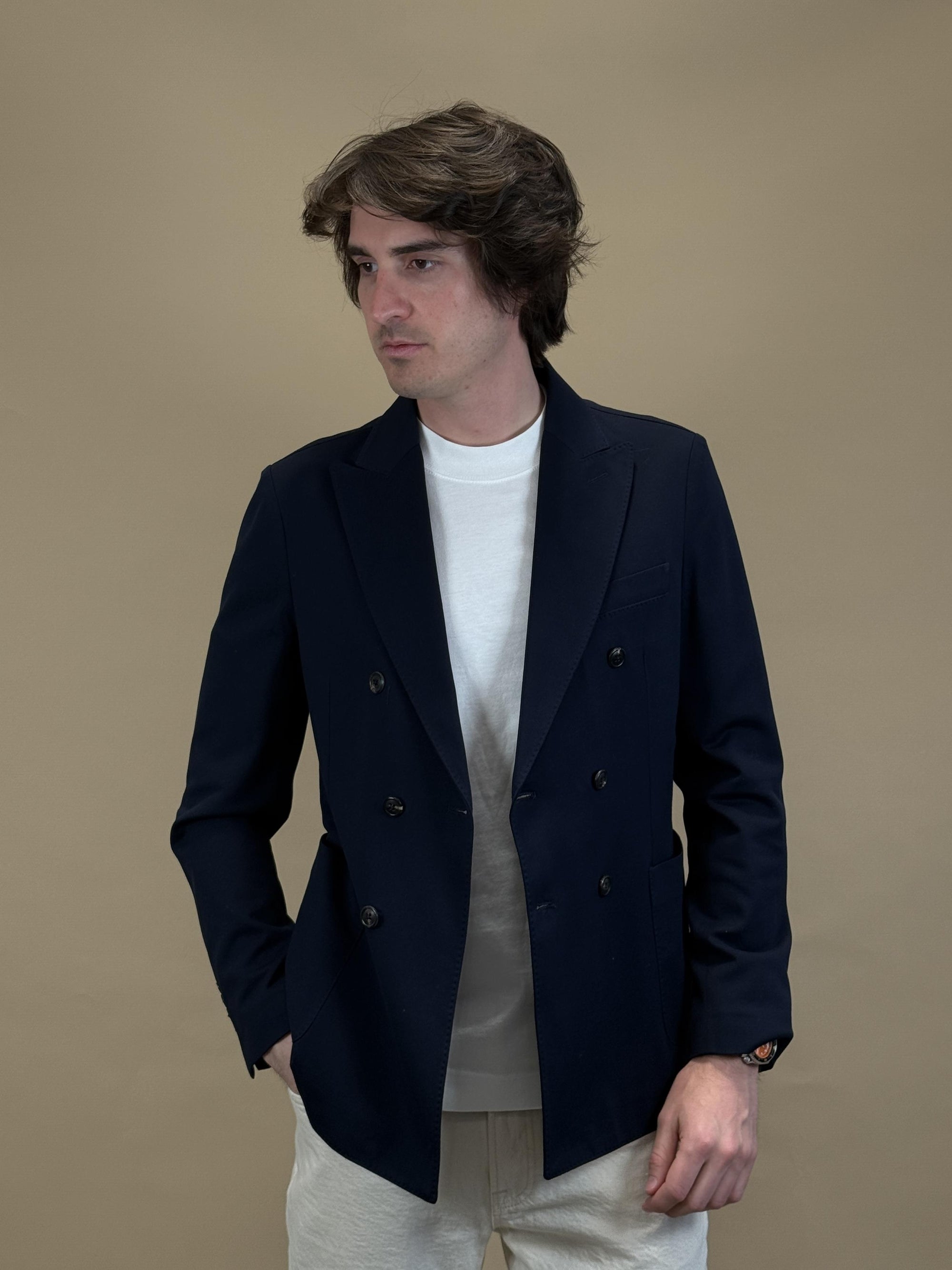 Doppio Petto in Filo di Scozia CN4662 447 Circolo 1901