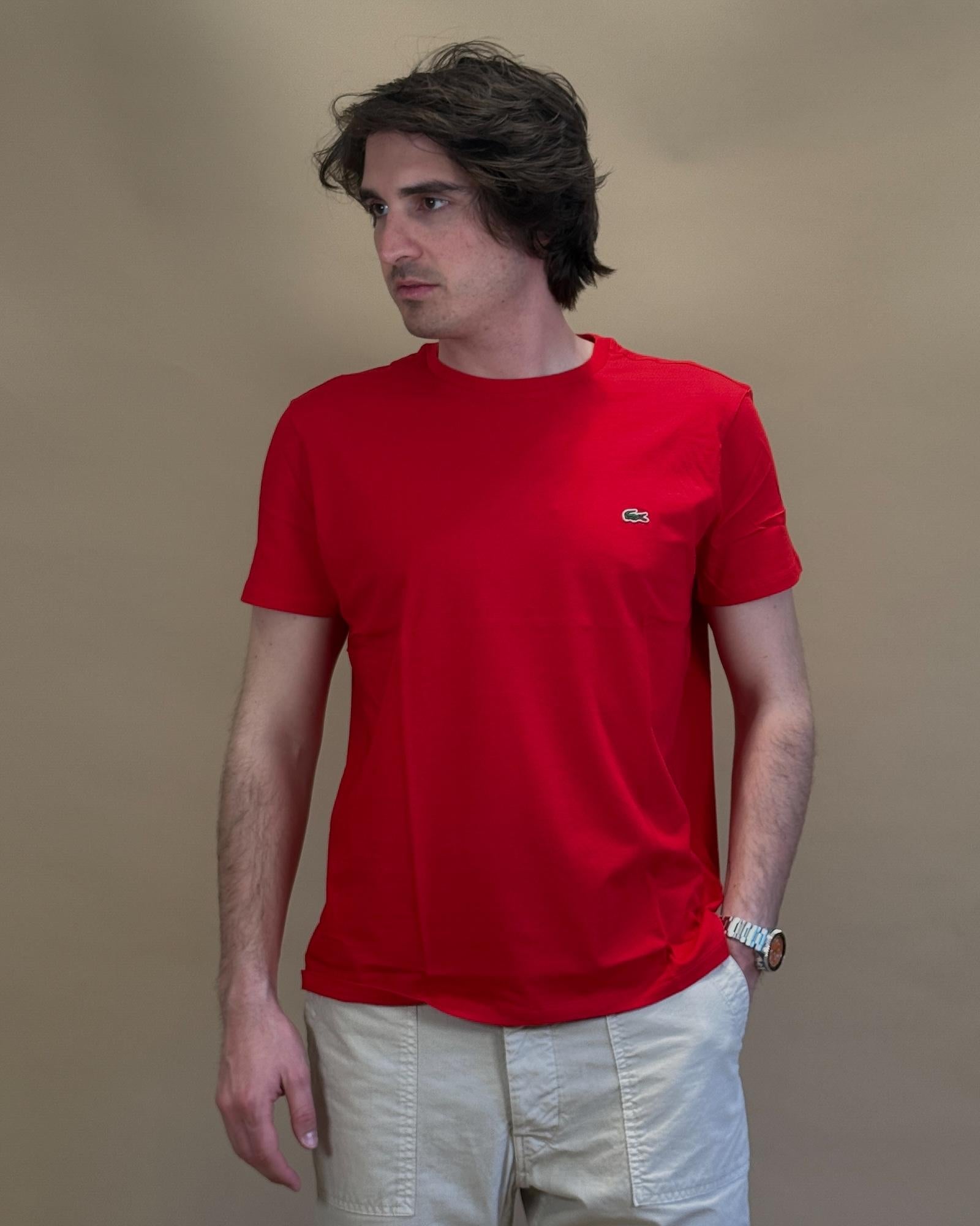 T-shirt in Cotone TH6709 240 Lacoste