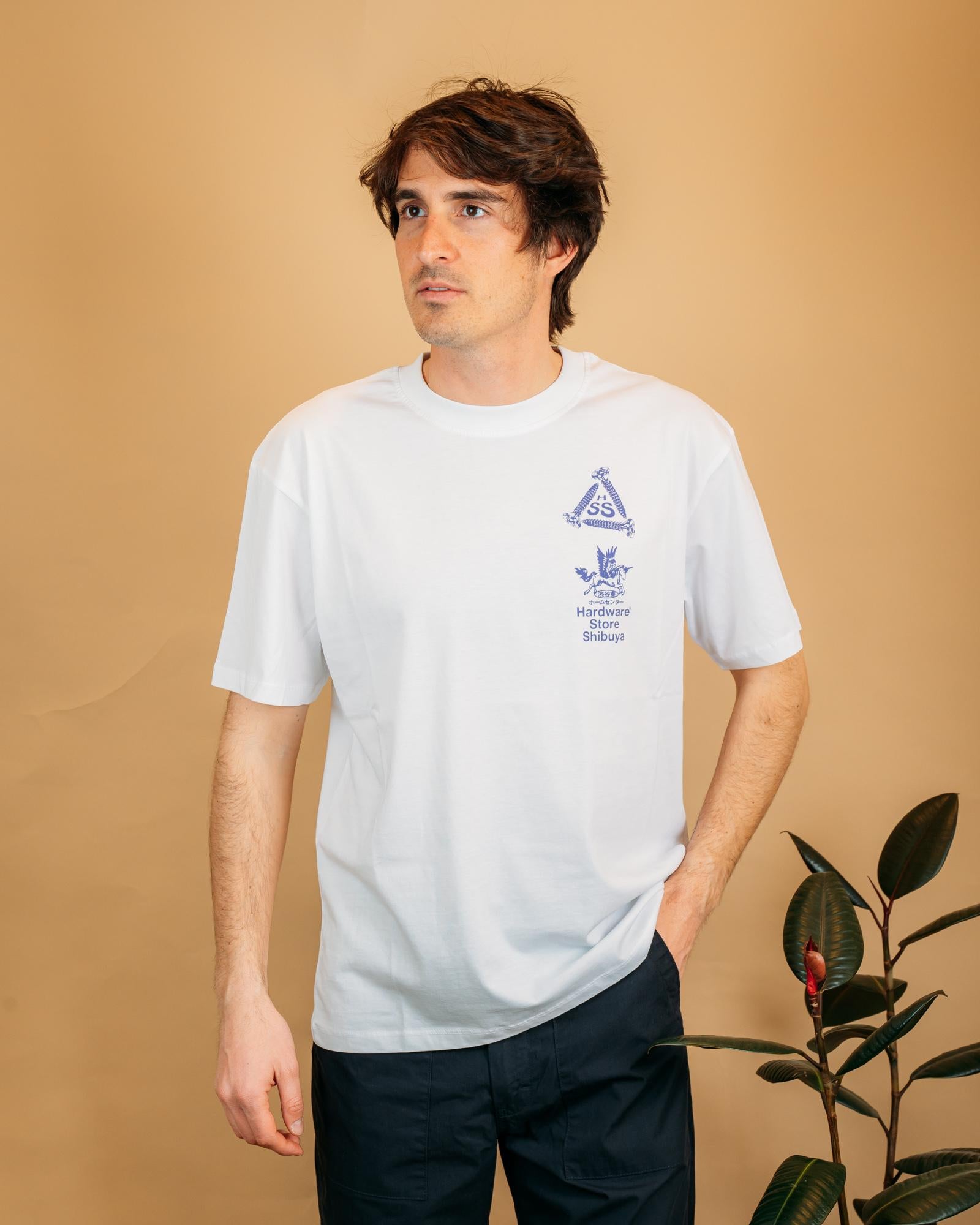 Edwin t-shirt uomo hardware store shibuya bianca con stampe grafiche