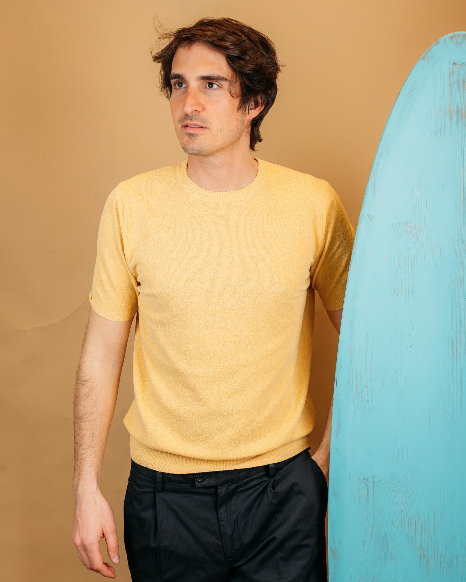 Gaffi t-shirt uomo in spugna di cotone colore sole