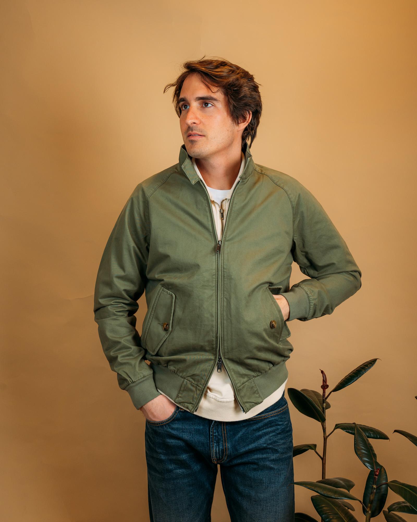 Baracuta giacca G9 stile harrington uomo verde lichen leggero