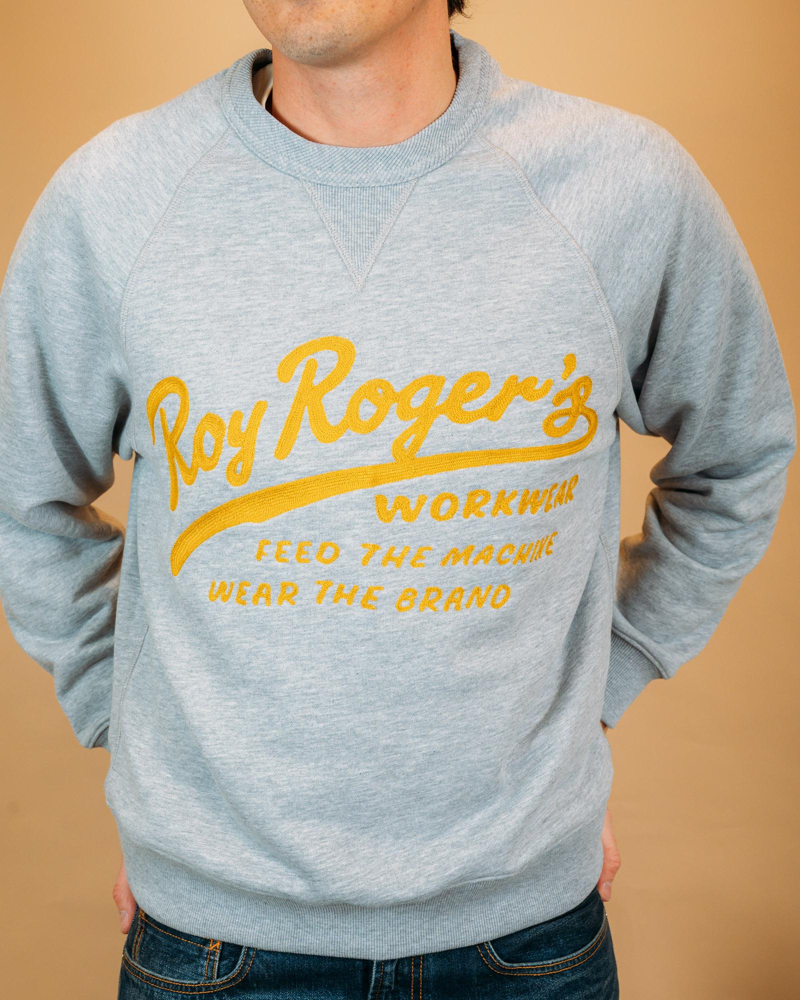 Felpa Crew Og Grey Melange RRW022CR260124 C0094 Roy Roger's Workwear 
