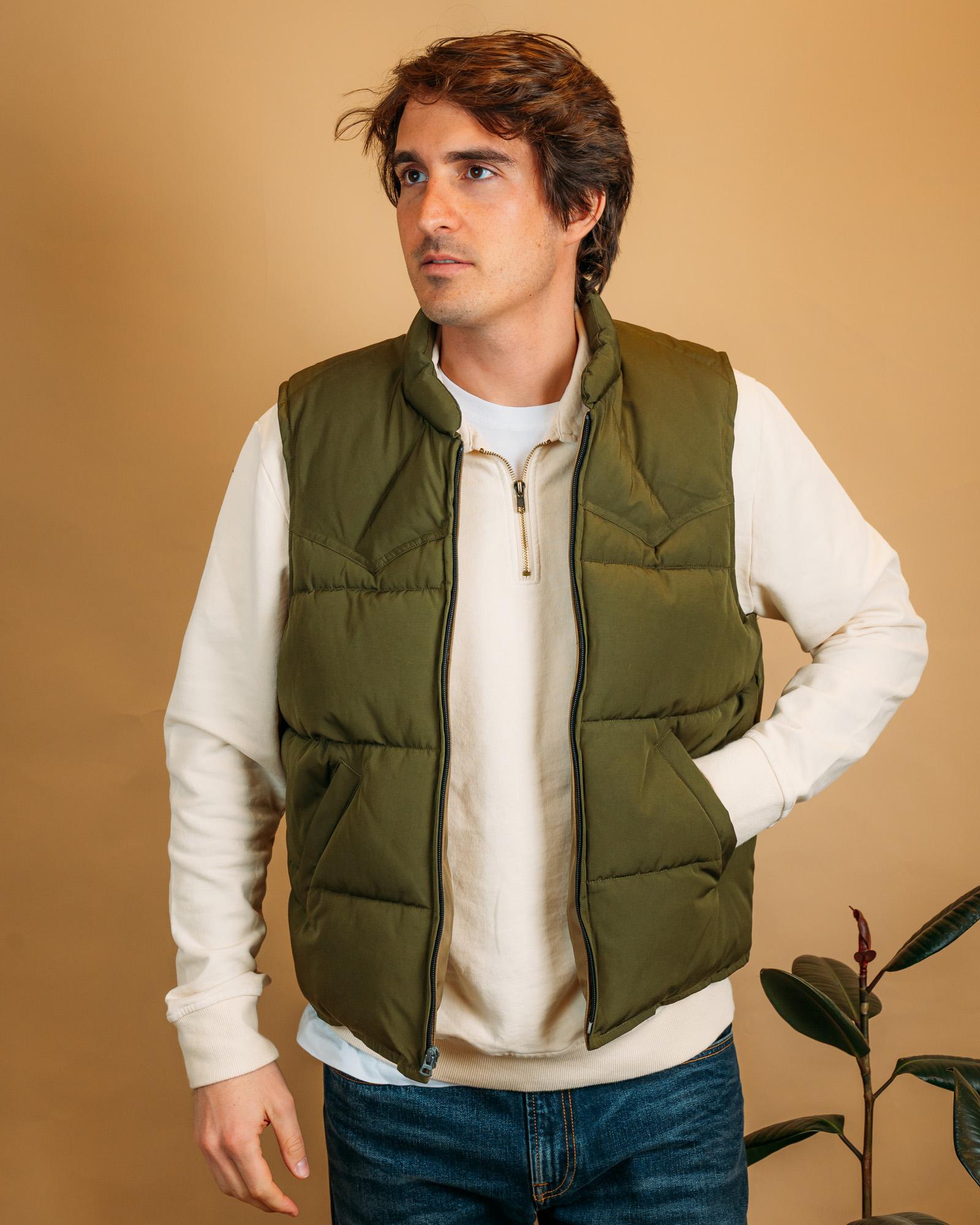 Gilet Quilted Padded Vest Olive VQPV OL Gaffi 
