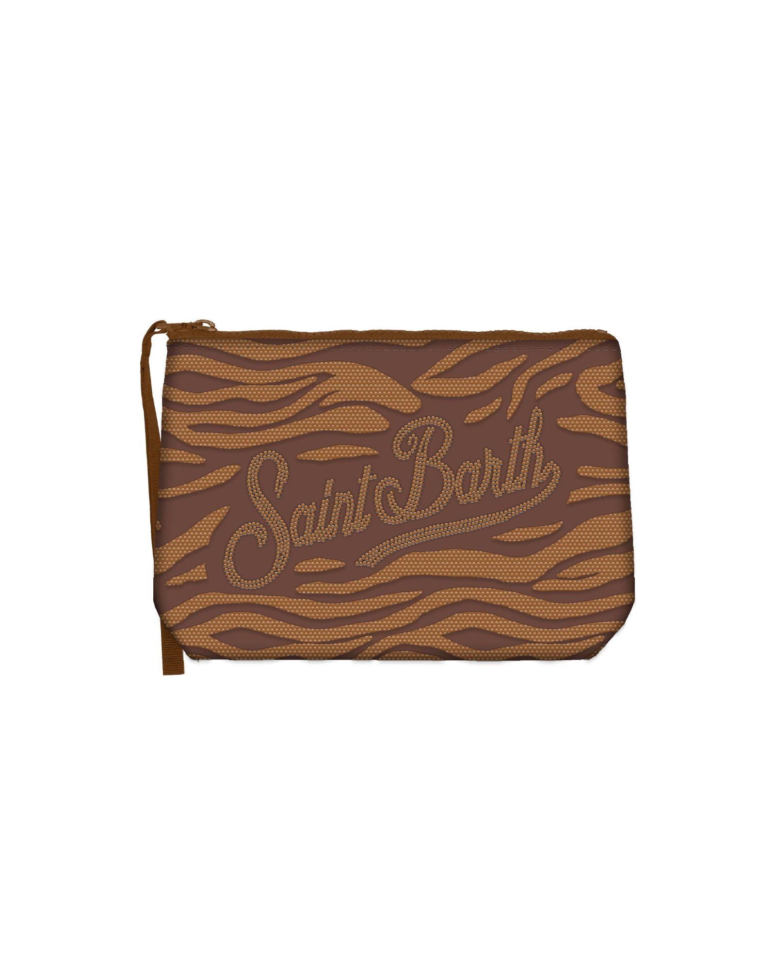 Pochette Aline Strass Zebra Marrone ALI0032 09241L MC2 Saint barth 