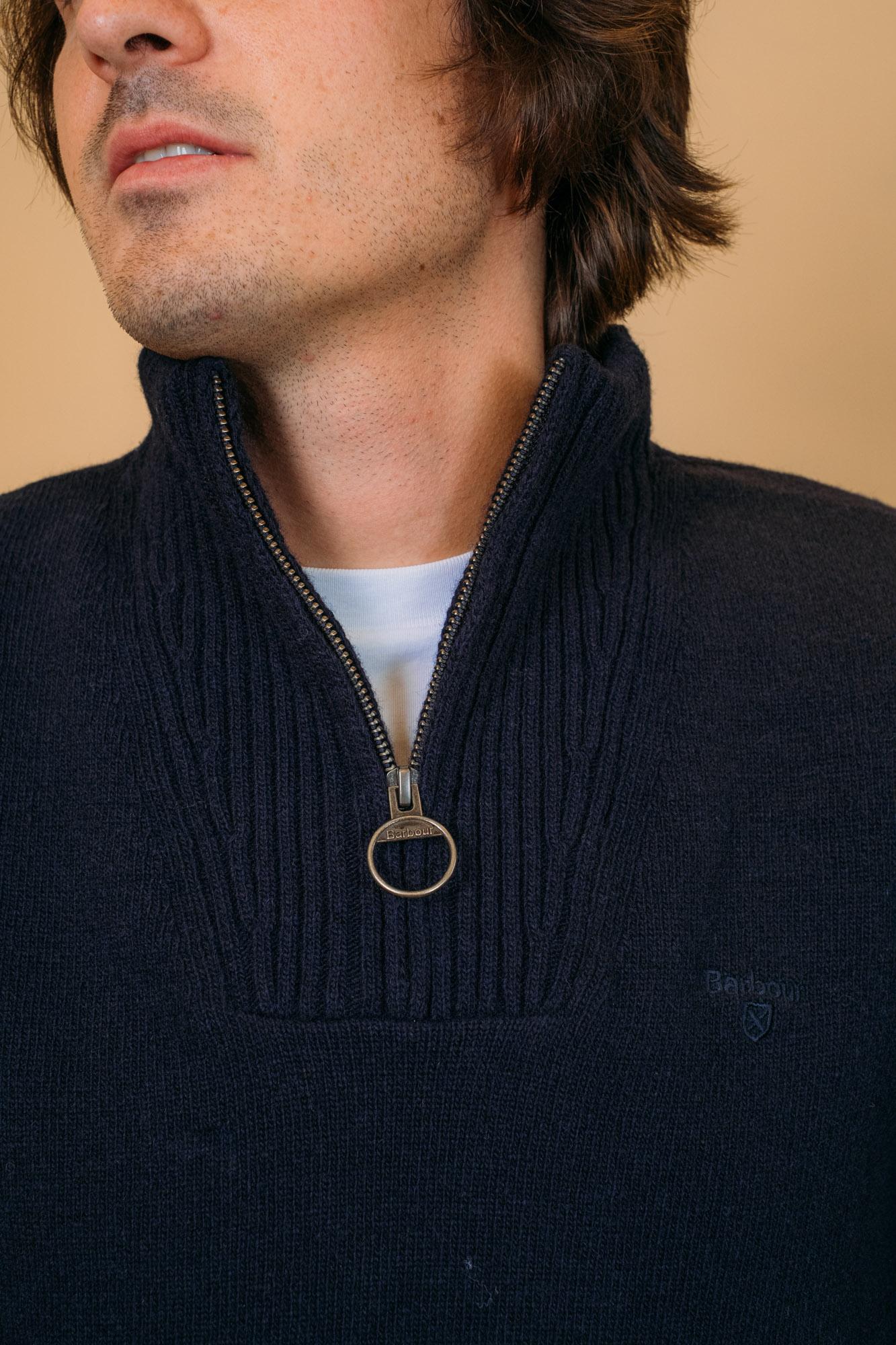 Essential Wool Half Zip MKN0339 NY71 Barbour