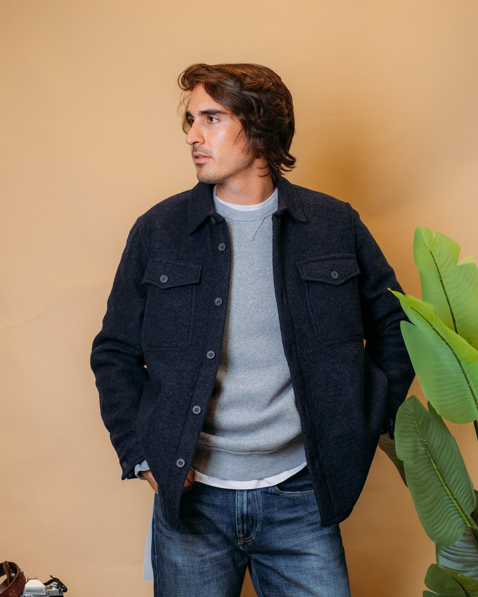 Overshirt in Lana Cotta OC215BLU BLU Seadog 