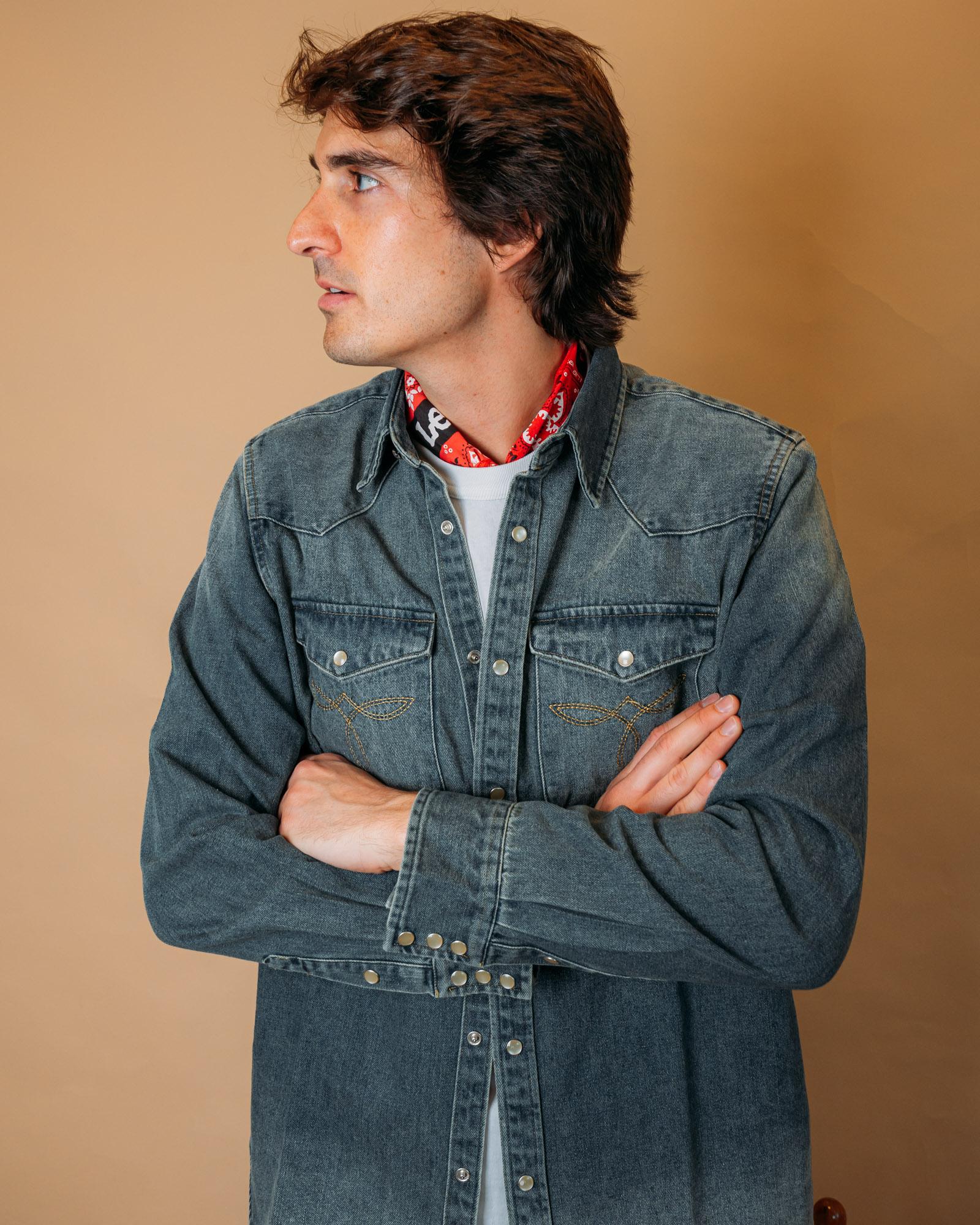 Camicia Western Slub Denim Blue SDWS UNICA Bennet Works 