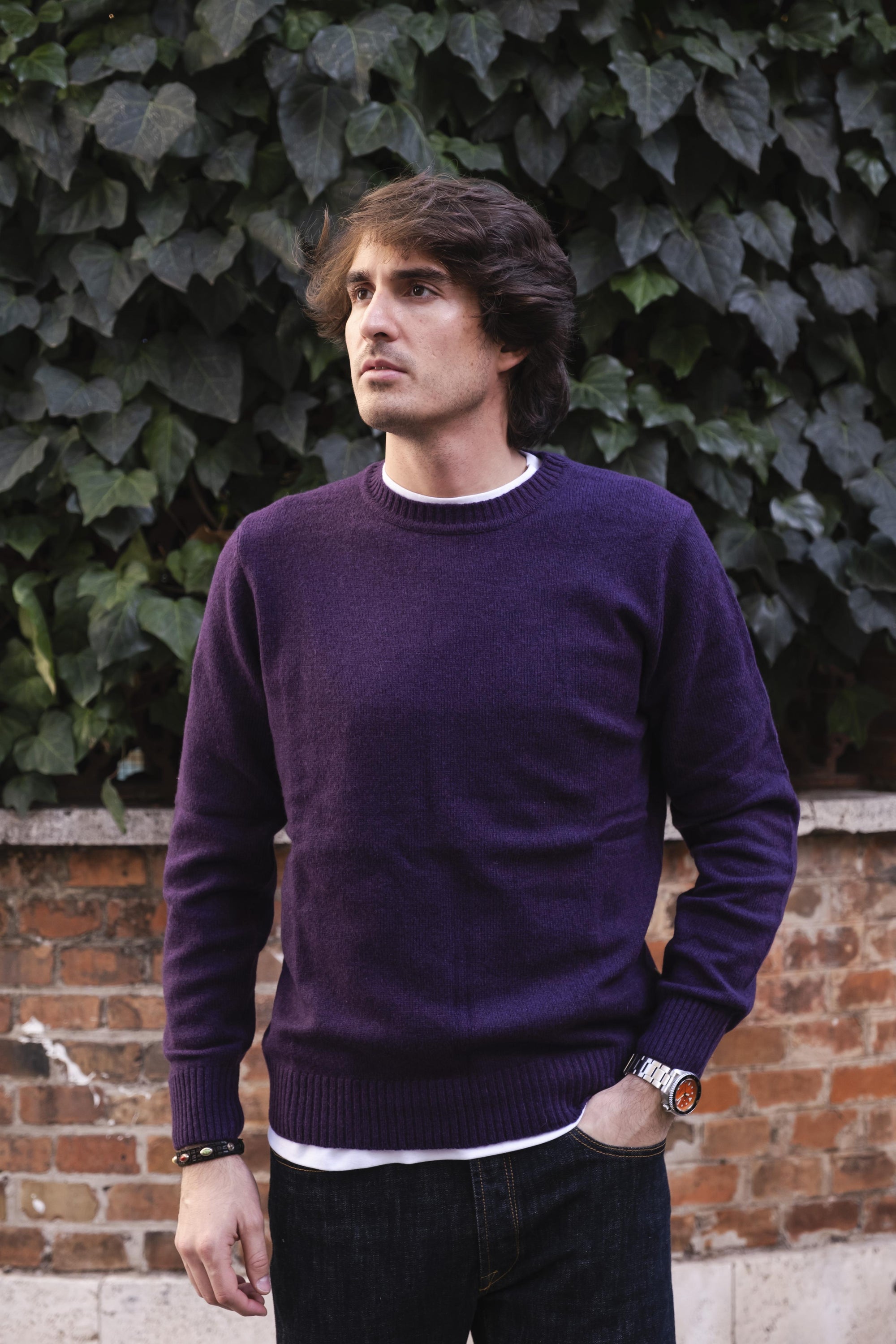 Girocollo Misto Lana CHARLIEWN8C94 PURPLE Impure 