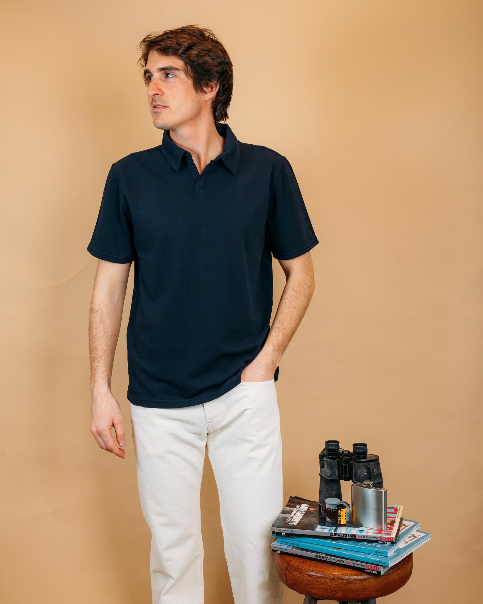 Polo Rockland Piquet Navy BLKM2005 NA Bl'ker 
