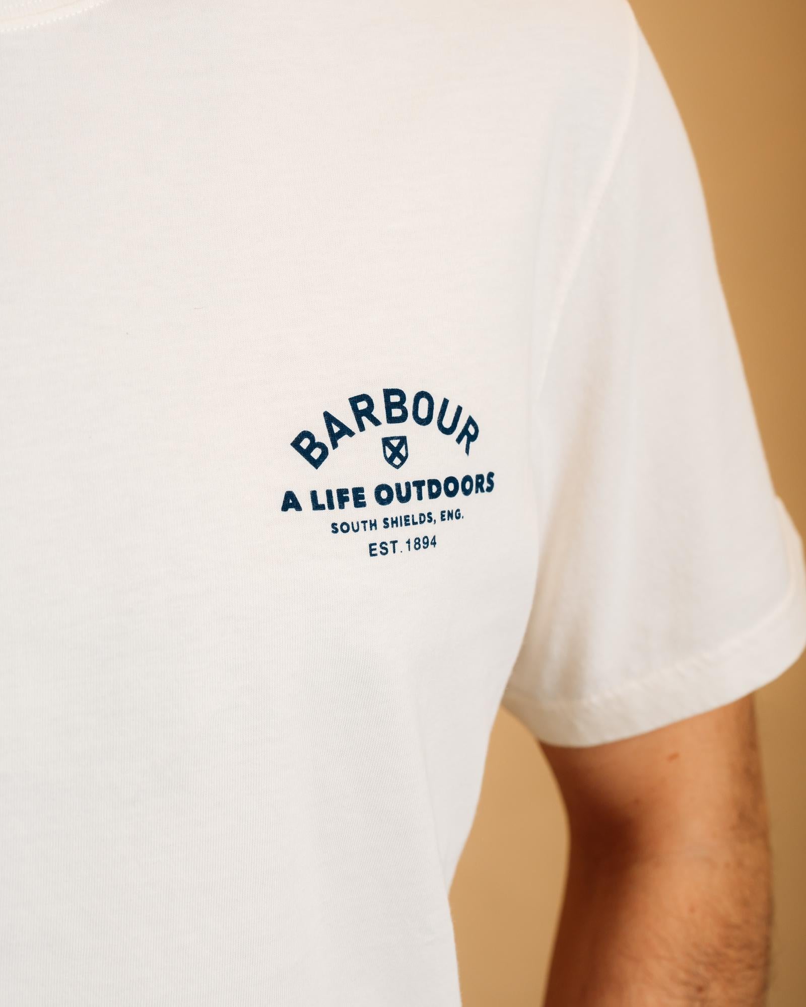 T-shirt Cranmer Logo Whisper White MTS1441 WH32 Barbour 
