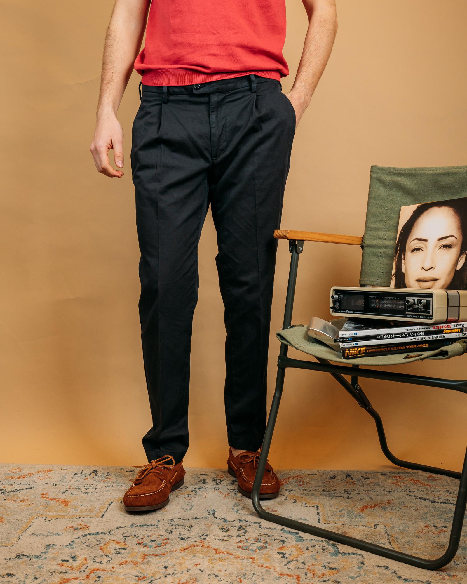 Pantaloni Chicago Misto Lino Navy GACHI8247S26 016 Gaffi 