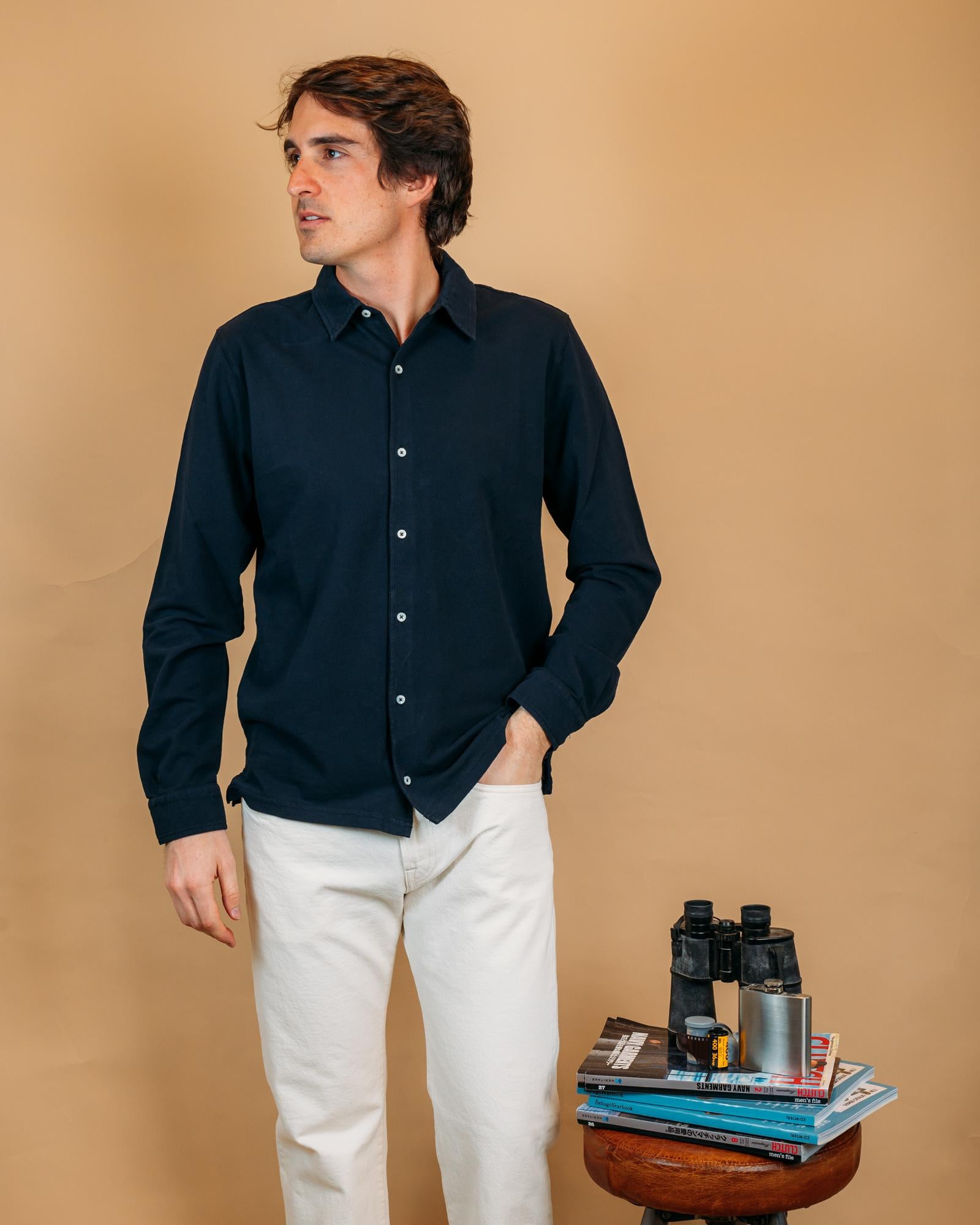 Camicia Portland Piquet Navy BLKM6502 NA Bl'ker 