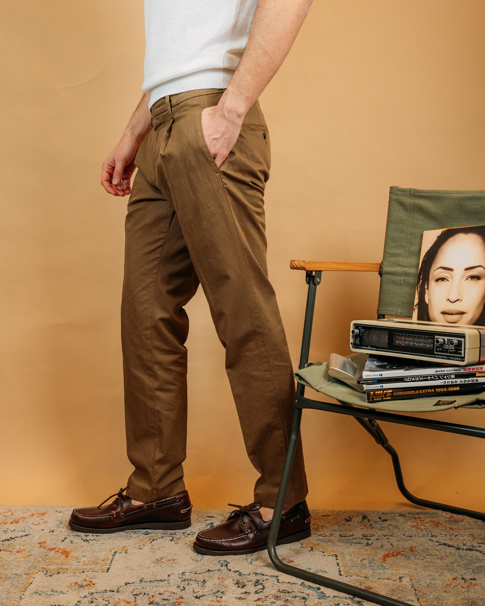 Pantaloni Chicago Misto Lino Nocciola GACHI8247S26 169 Gaffi 