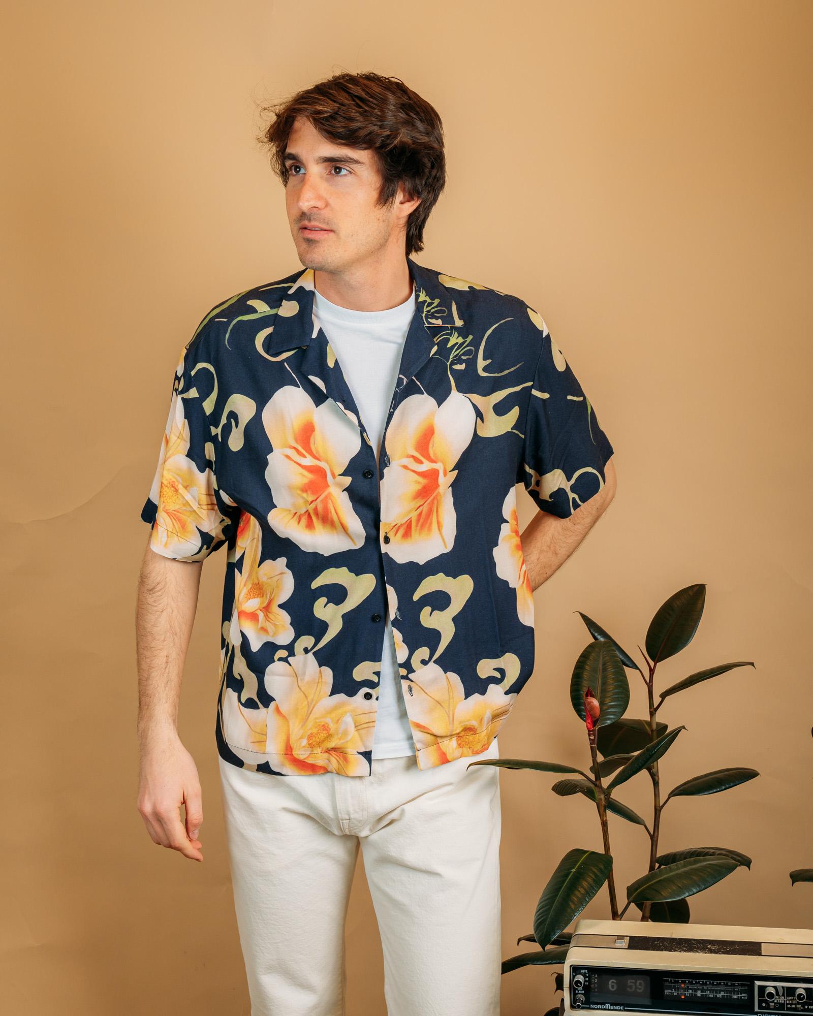 Edwin camicia mono no aware multicolor uomo a maniche corte viscosa