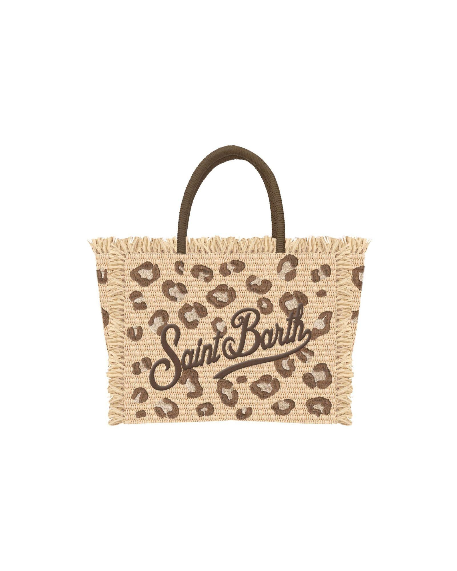 Borsa Vanity Mini Straw Leopard VAMI009 00349L MC2 Saint Barth 