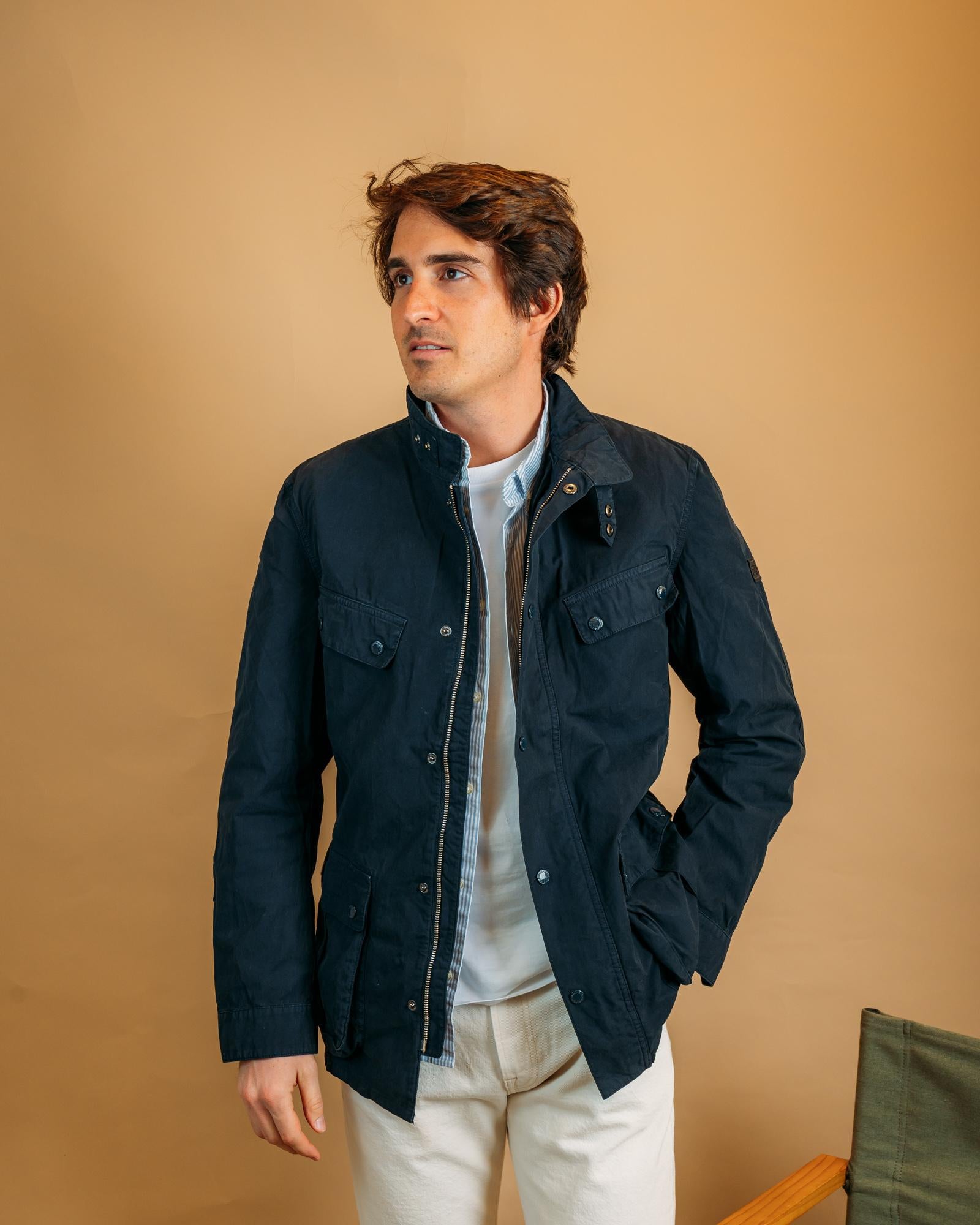 Cotton Duke Jacket Navy MCA1047 NY51 Barbour International 