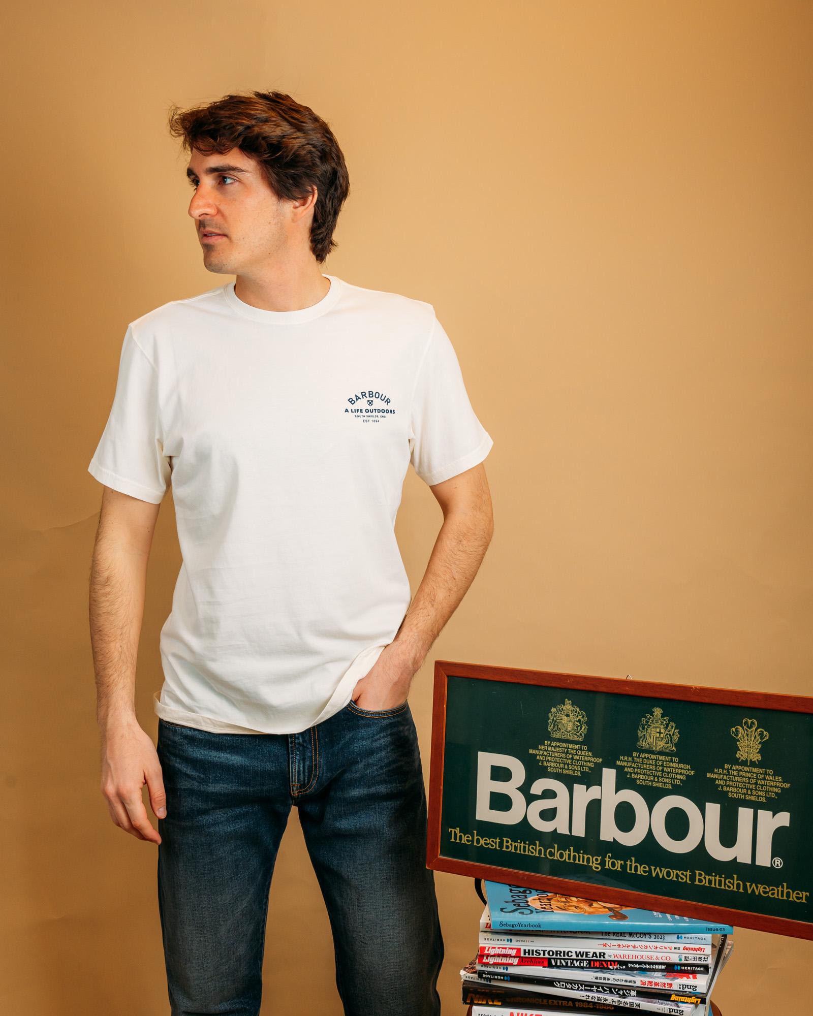 T-shirt Cranmer Logo Whisper White MTS1441 WH32 Barbour 