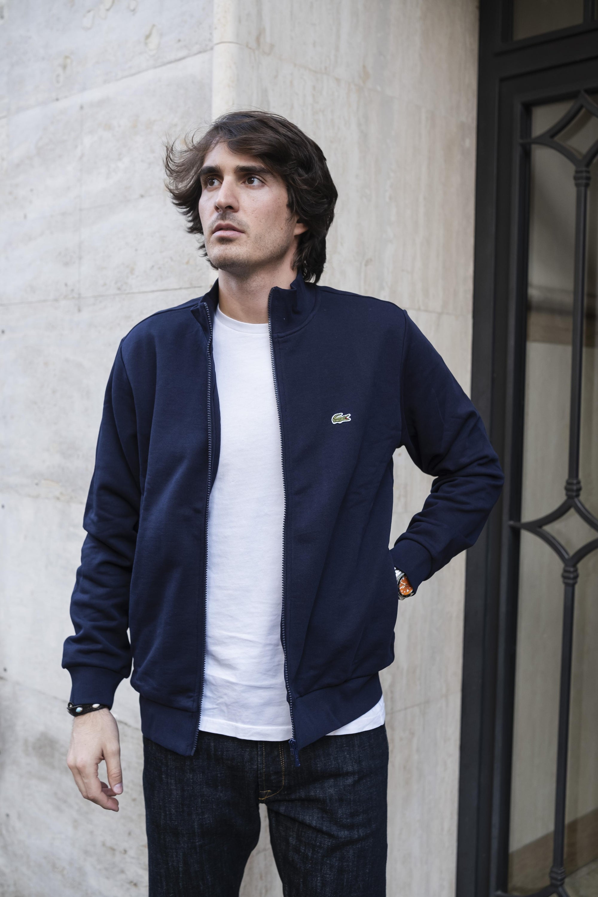 Felpa a Lupetto con Zip SH9622166 MARINE Lacoste 